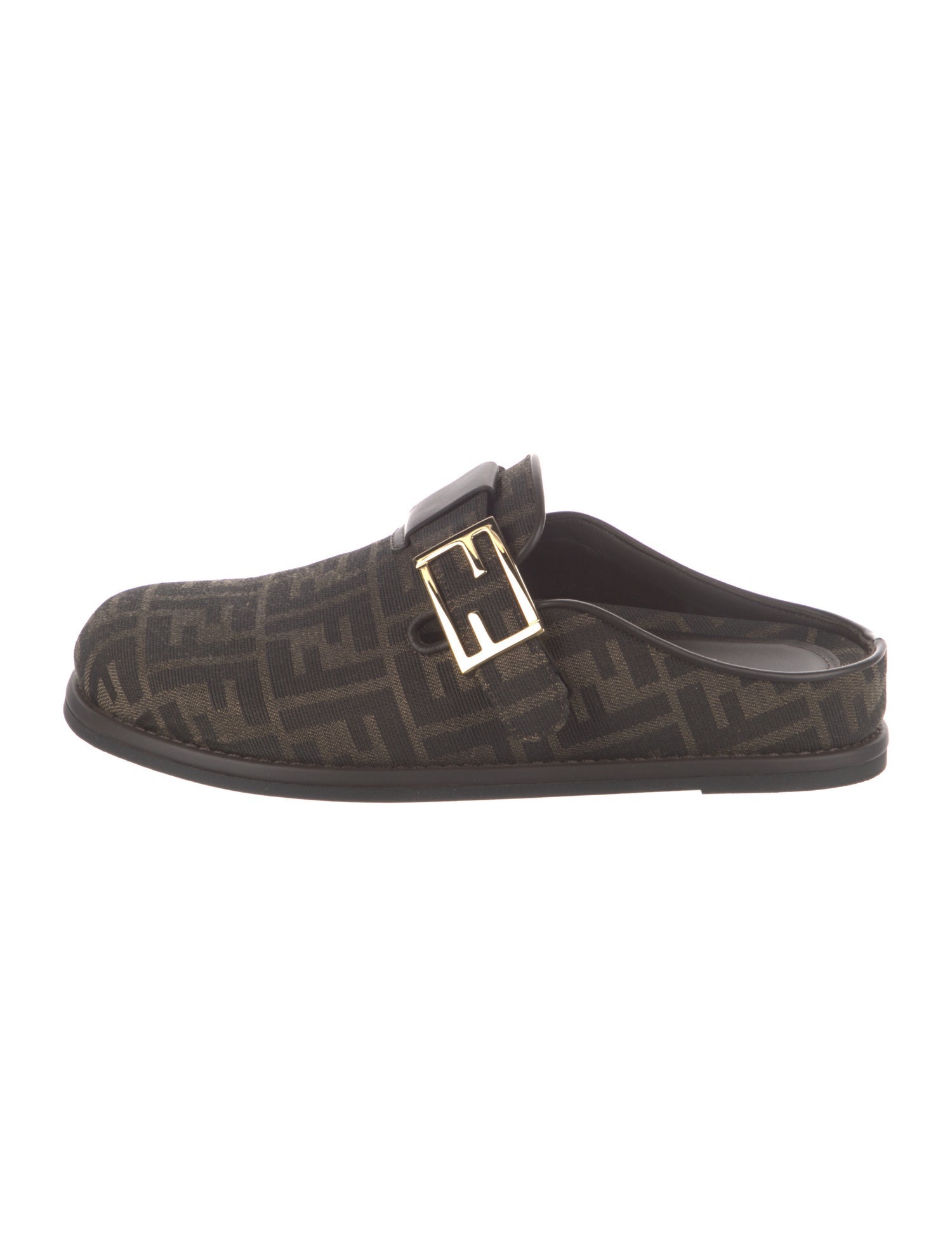 Fendi Zucca FF Logo Printed Mules