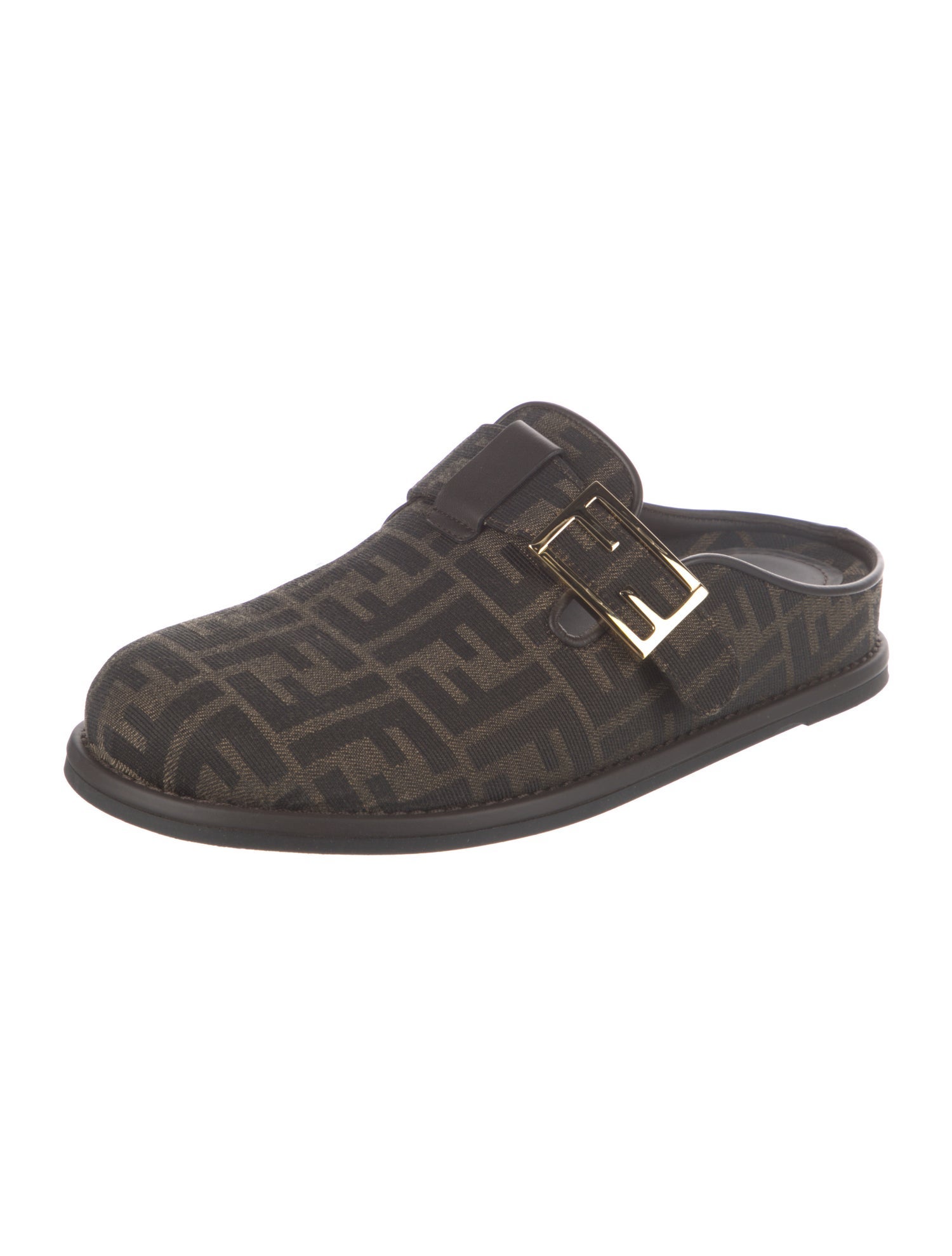 Fendi Zucca FF Logo Printed Mules