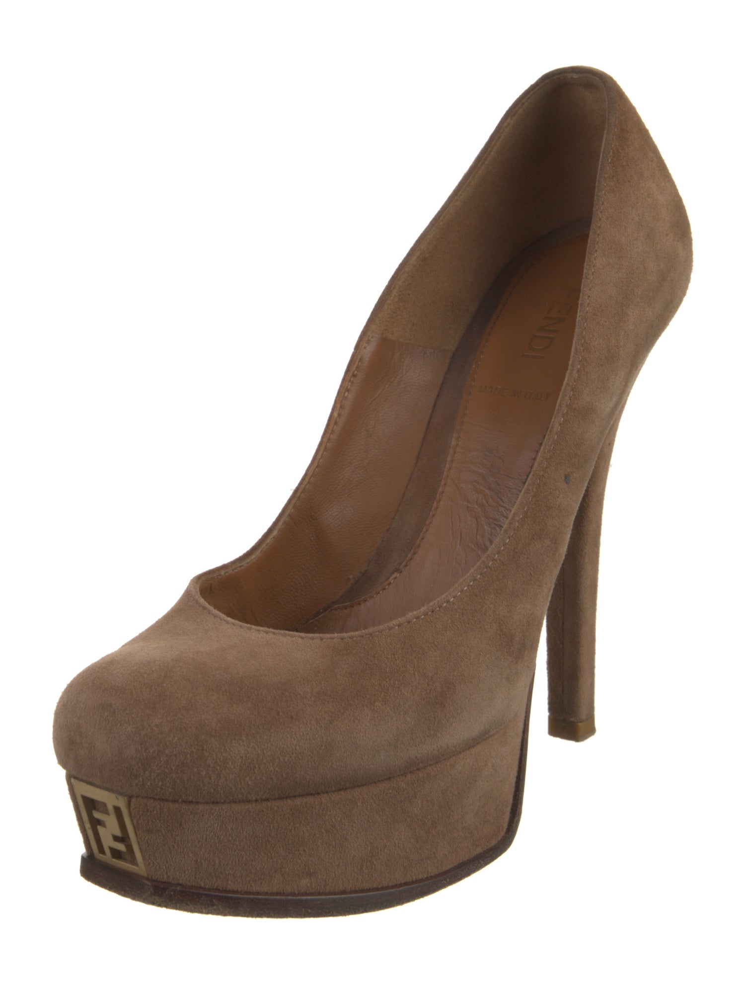 Fendi Zucca FF Logo Suede Pumps