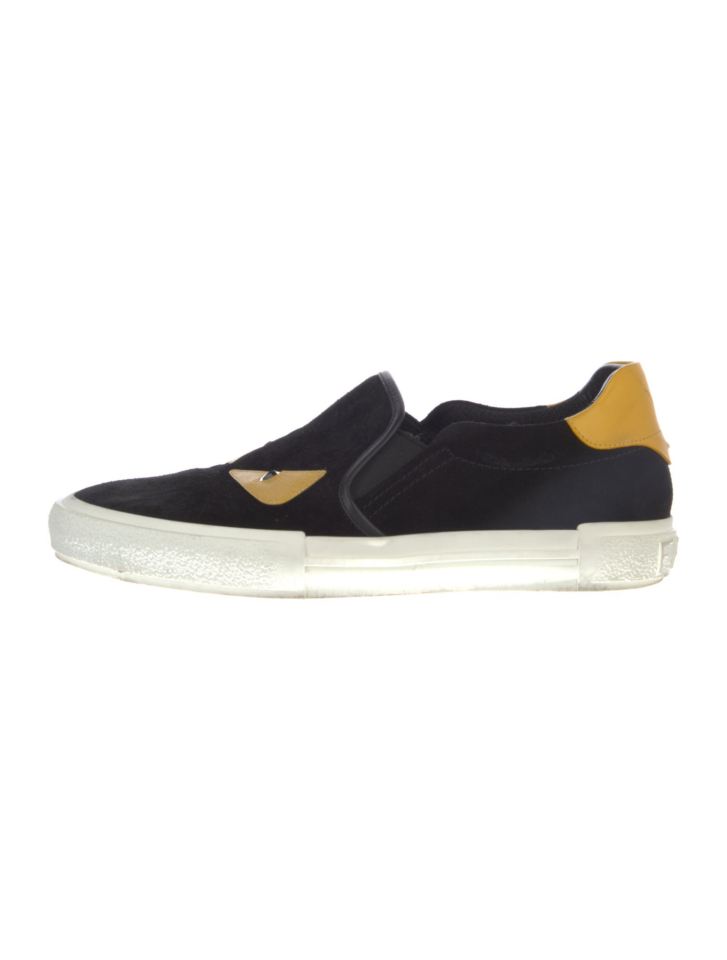 Fendi Monsters Motif Suede Sneakers