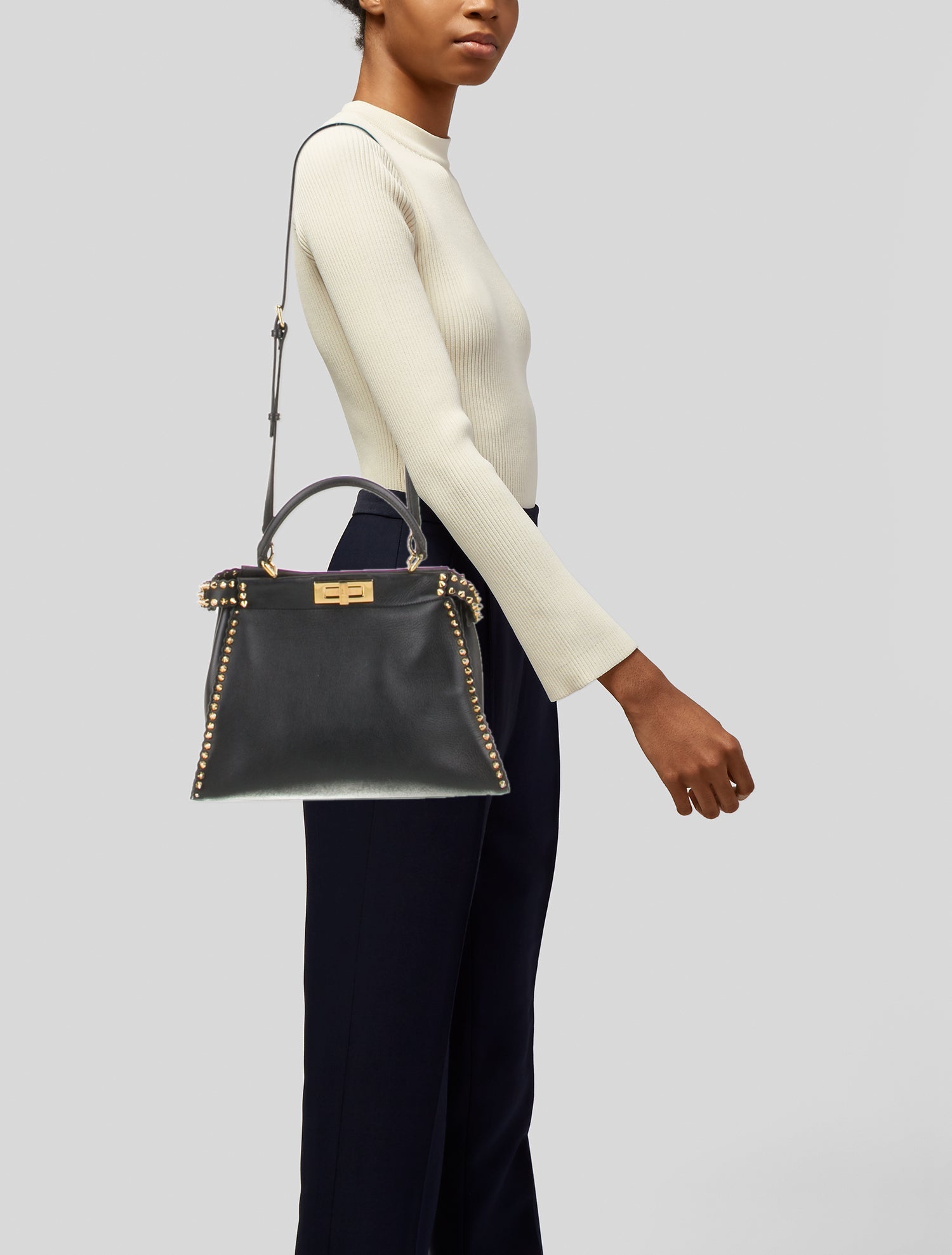 Fendi Leather Peekaboo Medium