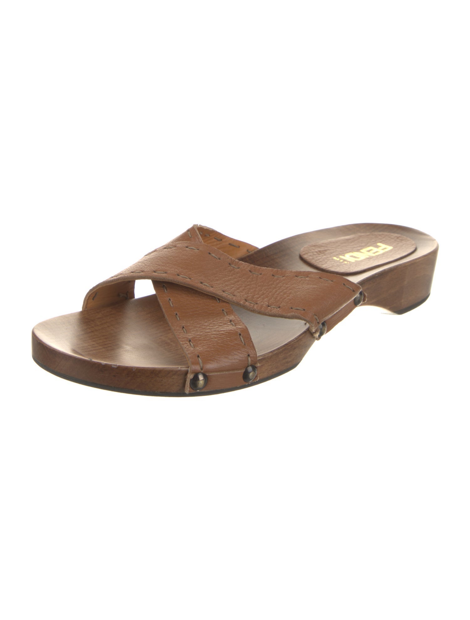 Fendi Leather Slides