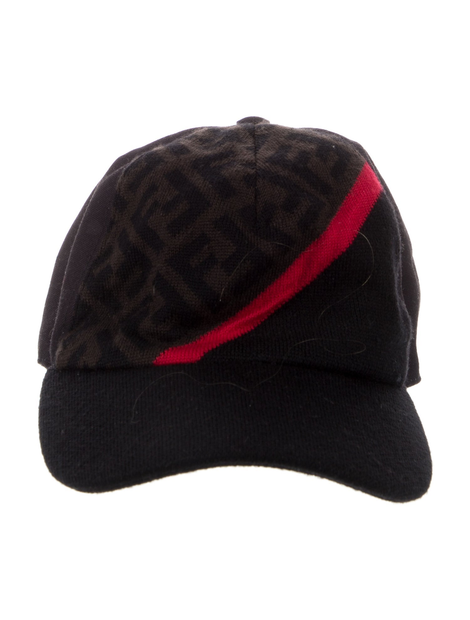 Fendi Fleece Wool Logo Pattern Print Baseball Cap