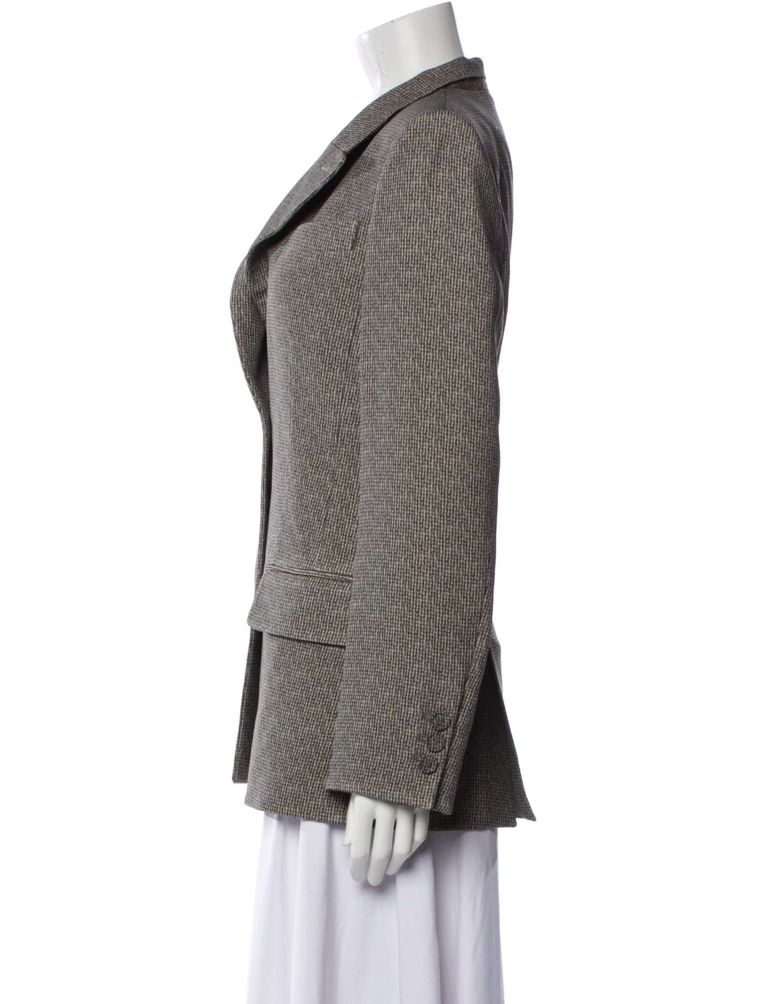 Fendi Wool Houndstooth Print Blazer