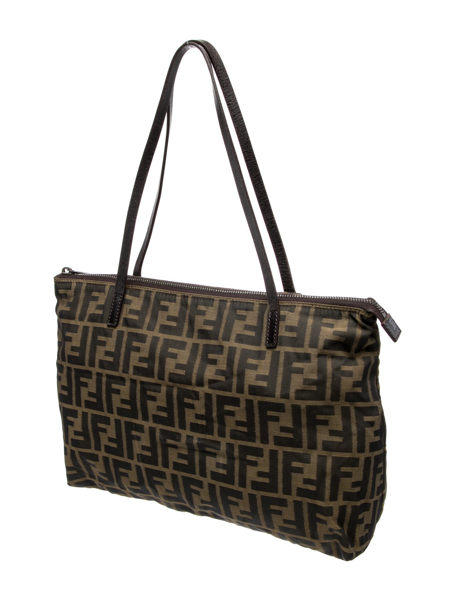 Fendi Zucca FF Roll Vintage - Brown Shoulder Bags, Handbags