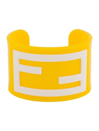 Fendi Resin Logo 'Zucca' Cuff Bracelet