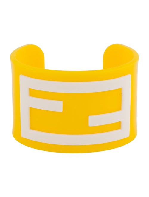Fendi Resin Logo 'Zucca' Cuff Bracelet
