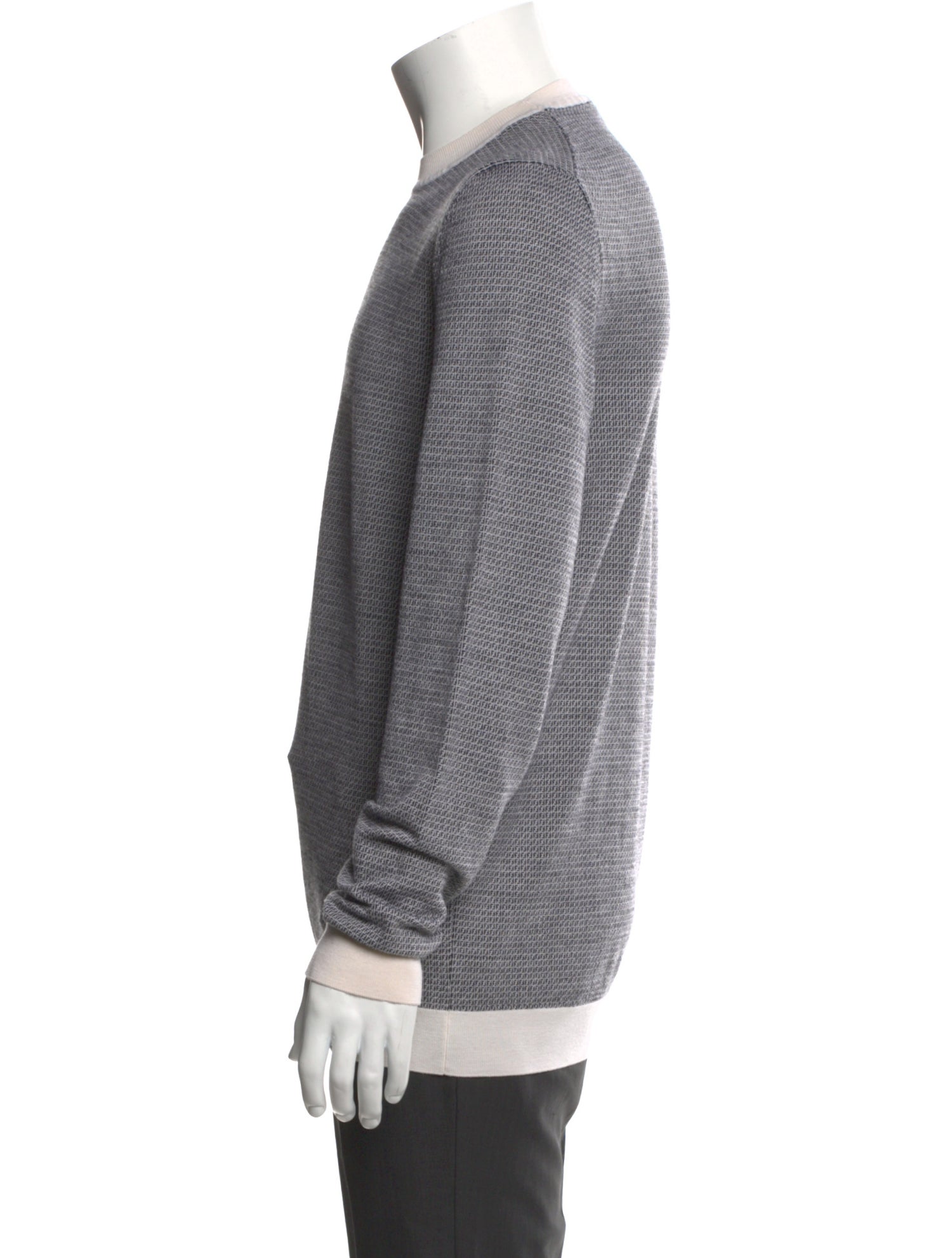 Fendi Virgin Wool Crew Neck Henley