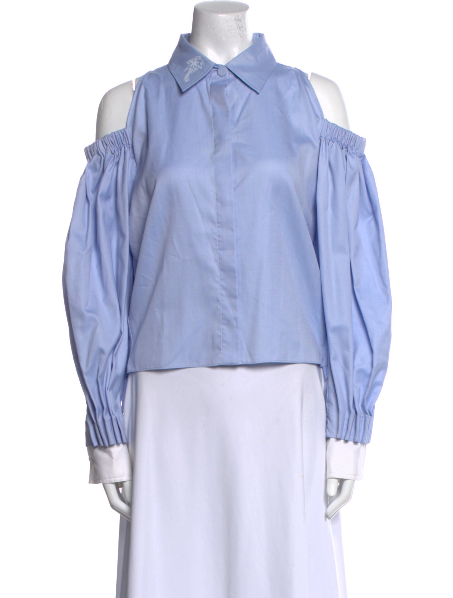 Fendi Long Sleeve Button-Up Top