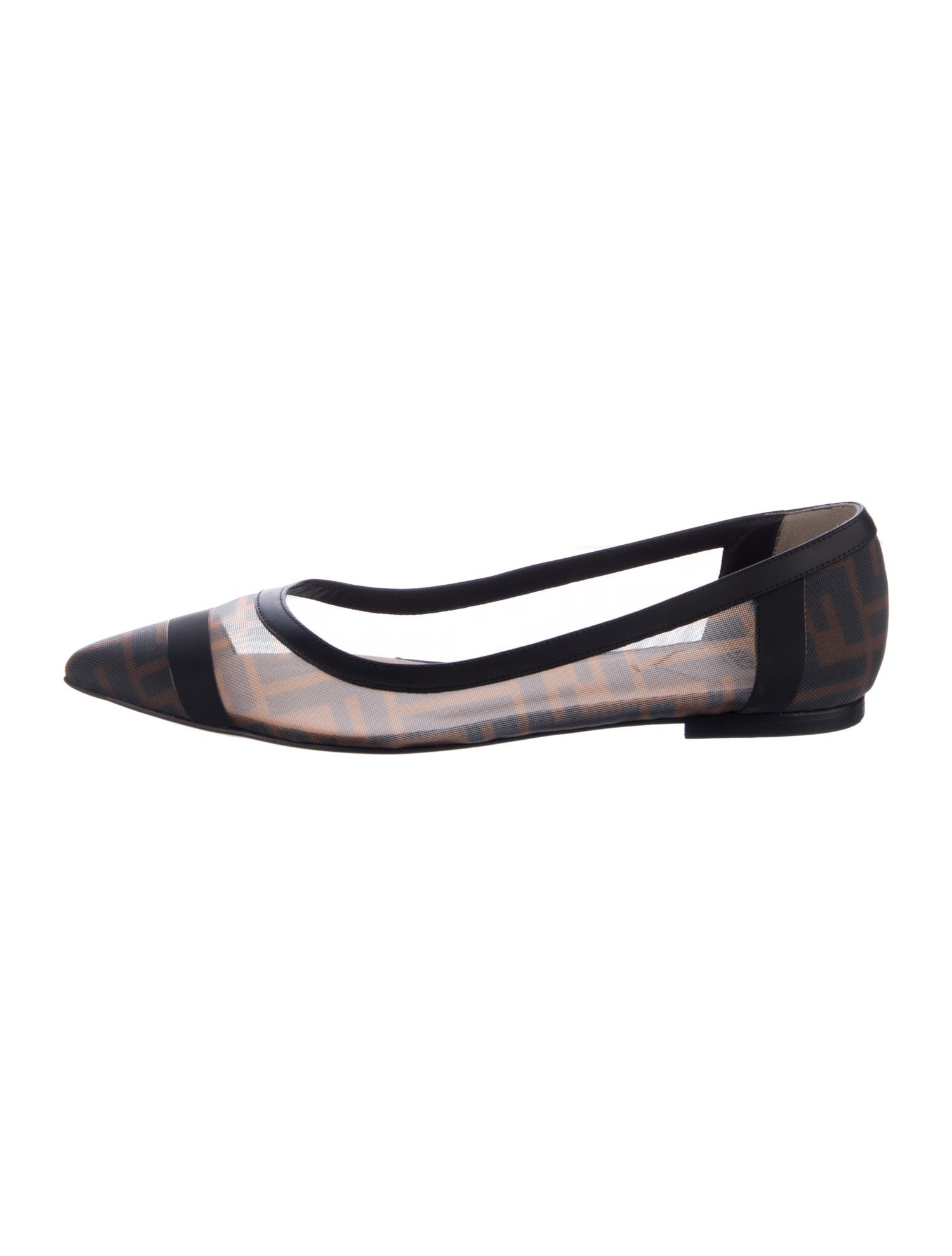 Fendi Zucca FF Logo Mesh Ballet Flats