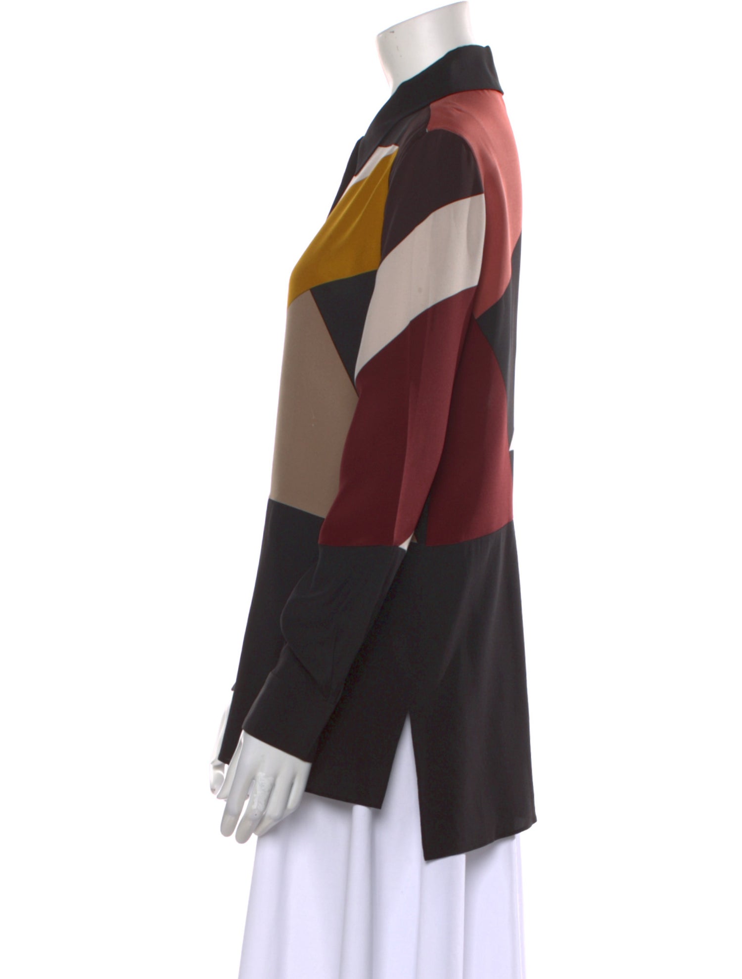 Fendi Printed Long Sleeve Button-Up Top