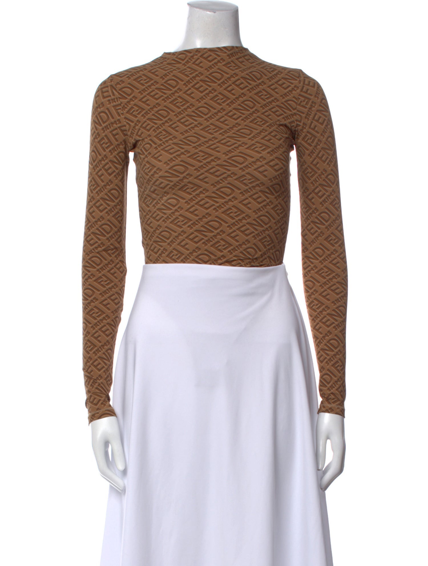 Fendi Printed Scoop Neck Crop Top