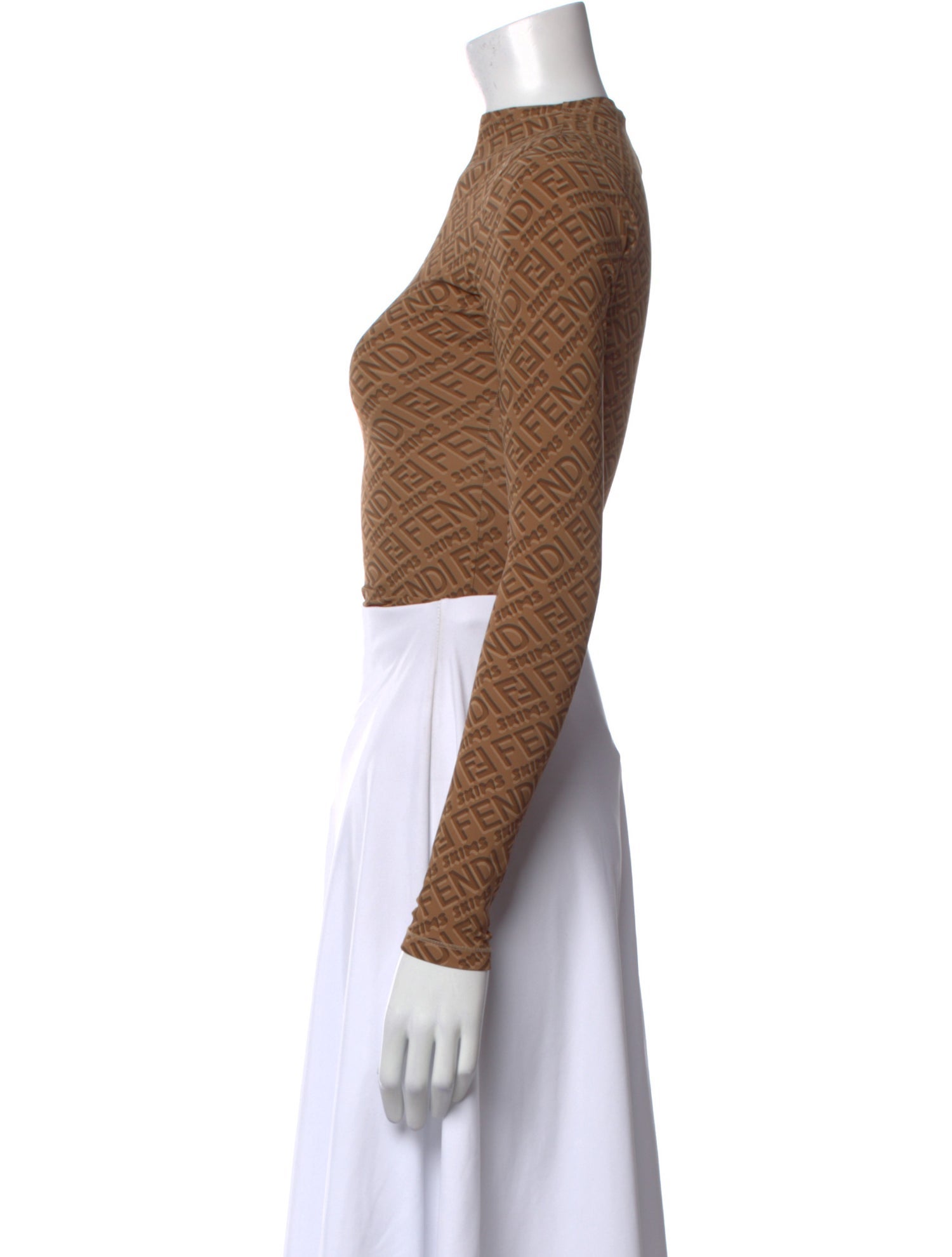 Fendi Printed Scoop Neck Crop Top