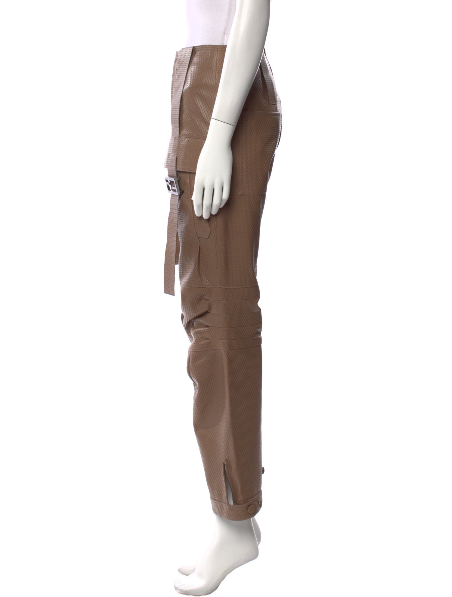 Fendi Lamb Leather Straight Leg Pants