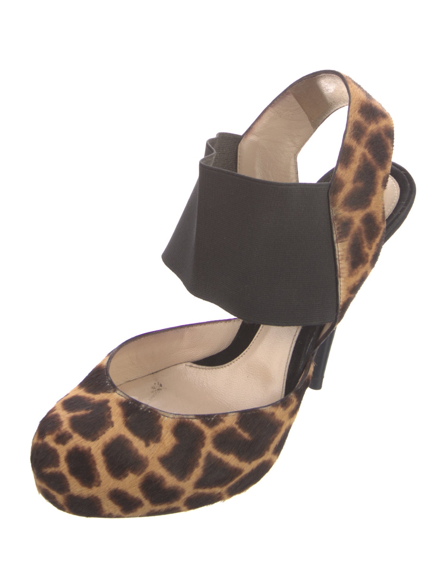 Fendi Ponyhair Animal Print Slingback Pumps
