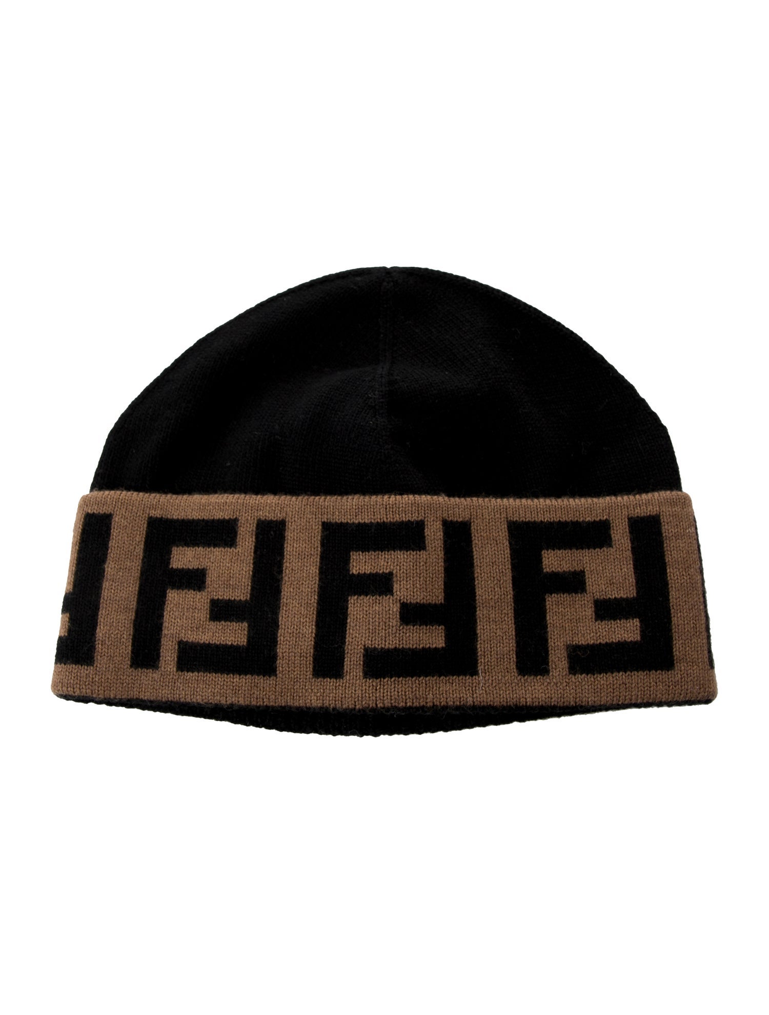 Fendi Logo Wool Beanie Hat w/Tags