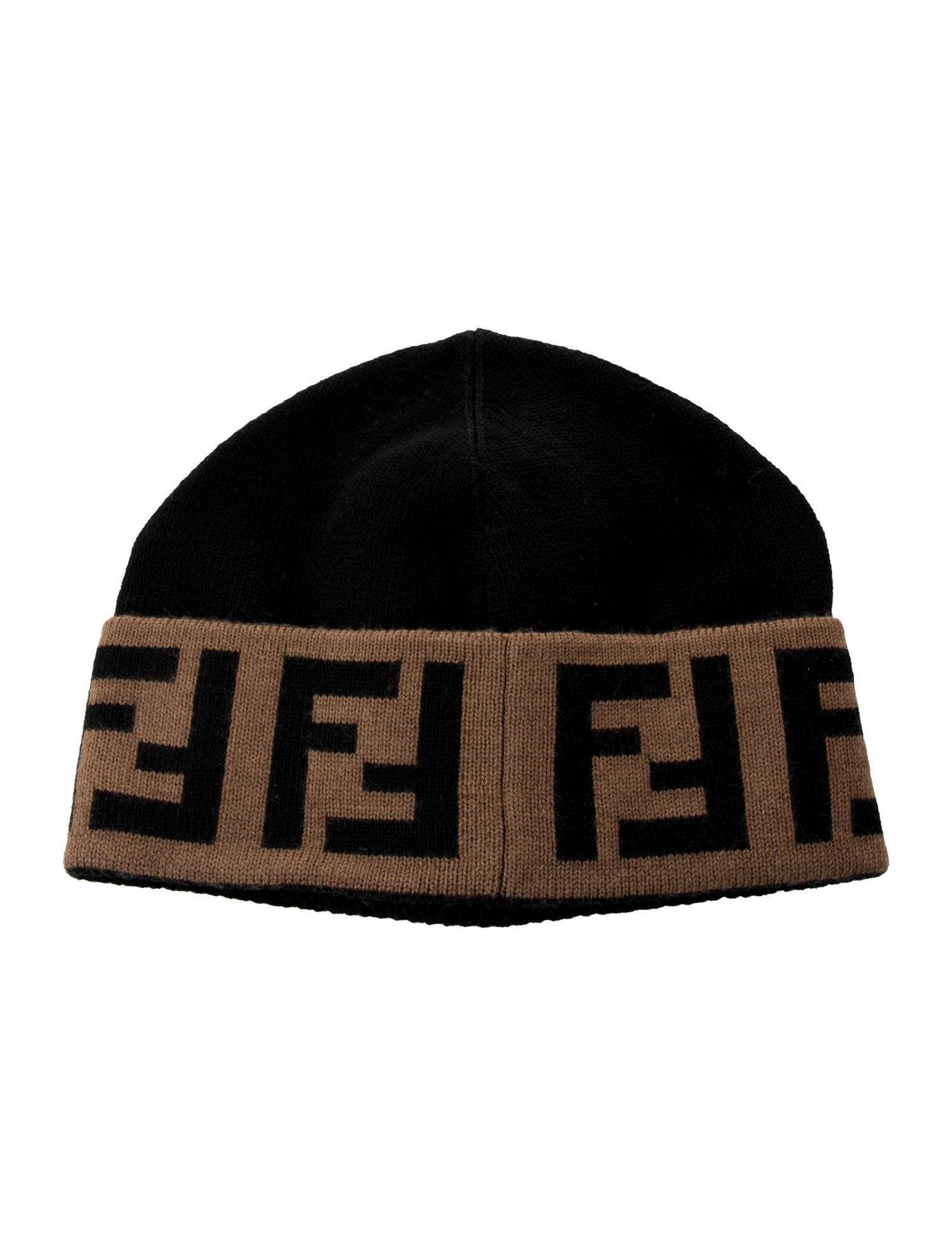 Fendi Logo Wool Beanie Hat w/Tags