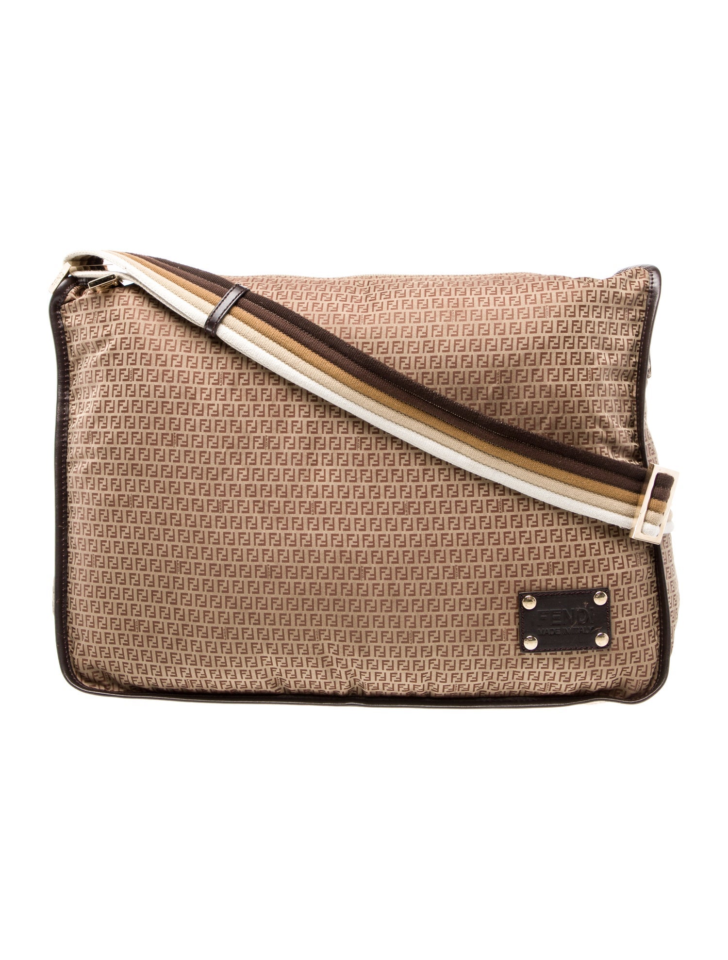 Fendi Zucchino FF Messenger Bag Vintage