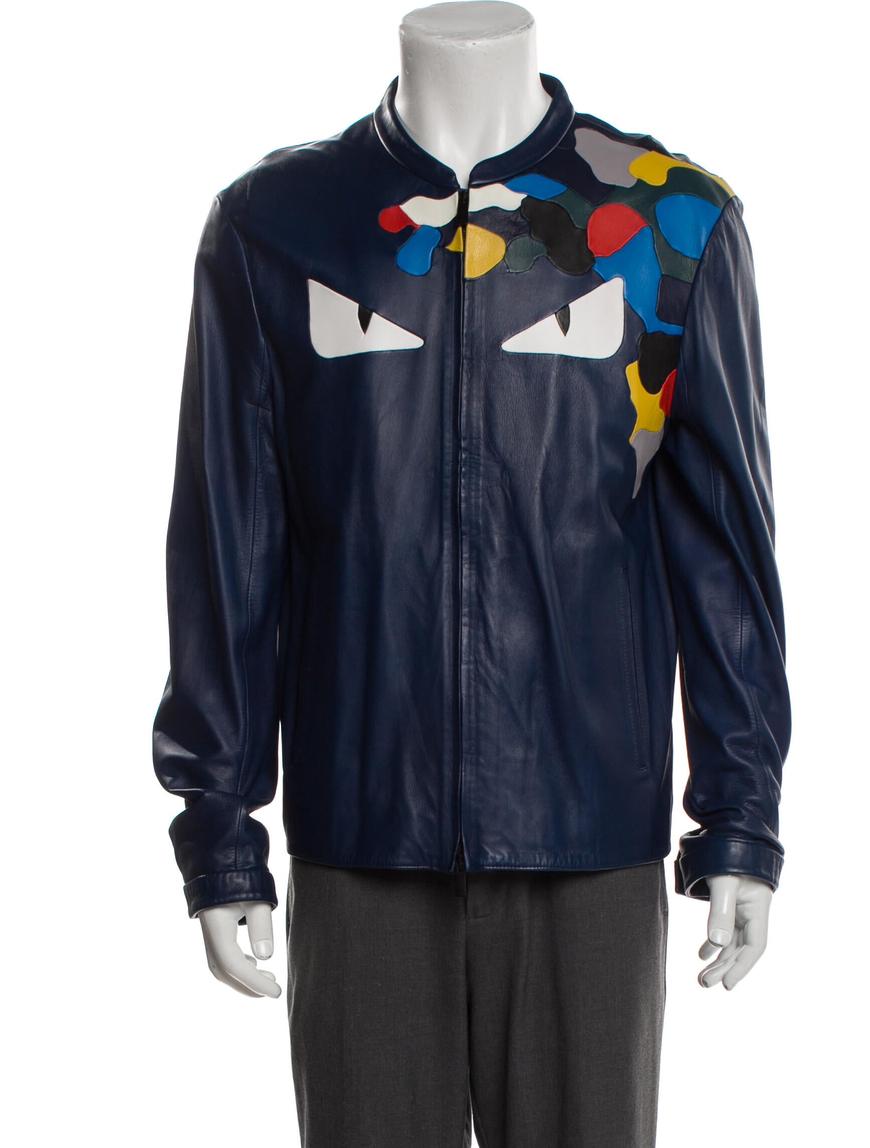 Fendi 2015 Monsters Motif Moto Jacket