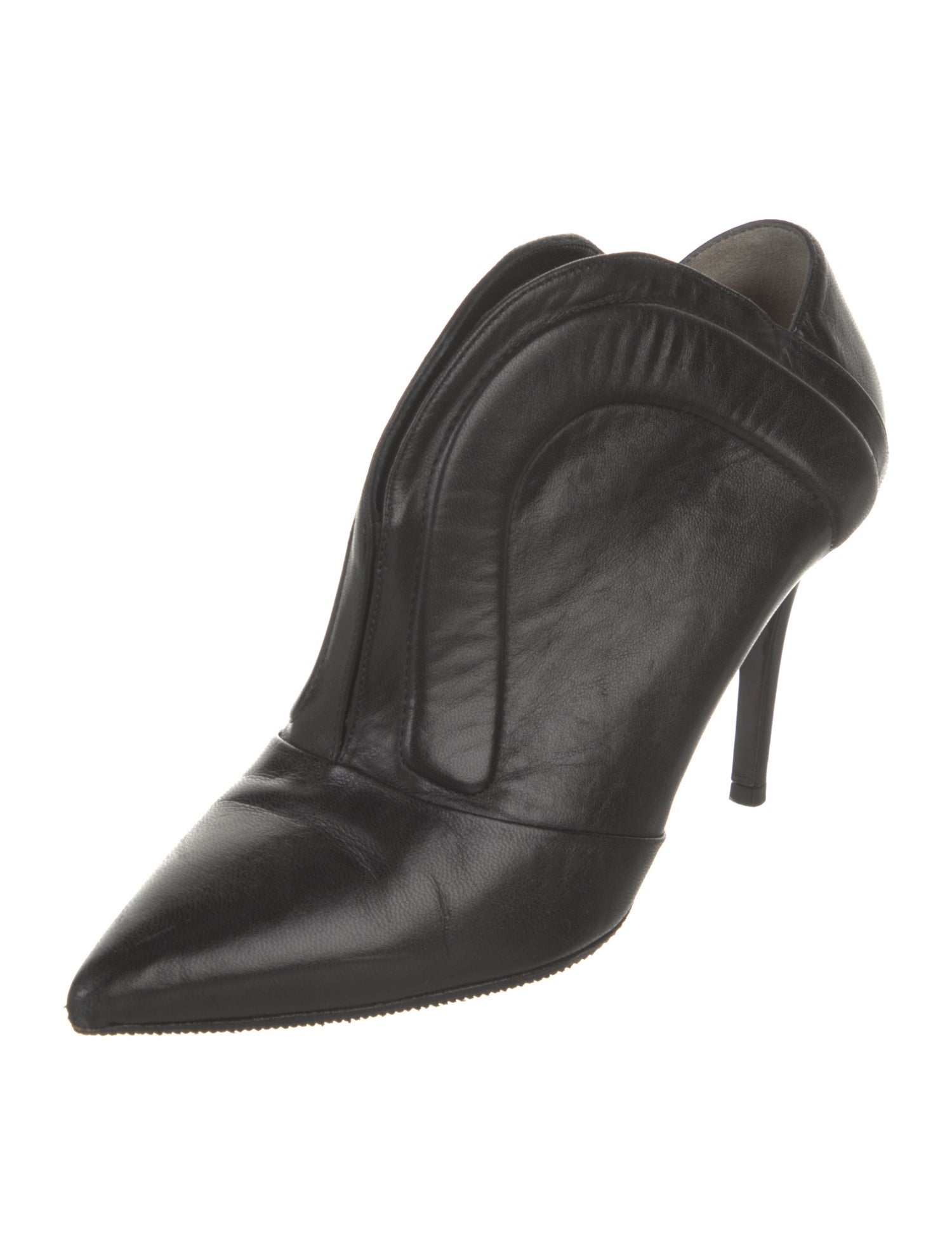 Fendi Leather Cutout Accent Western Boots