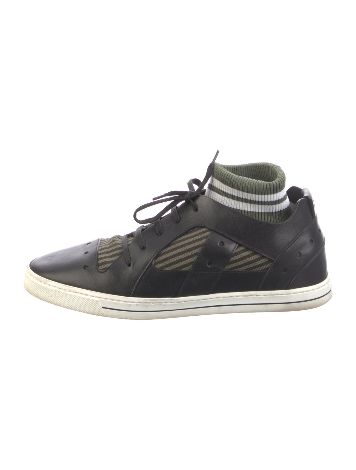 Fendi Monsters Motif Leather Sneakers