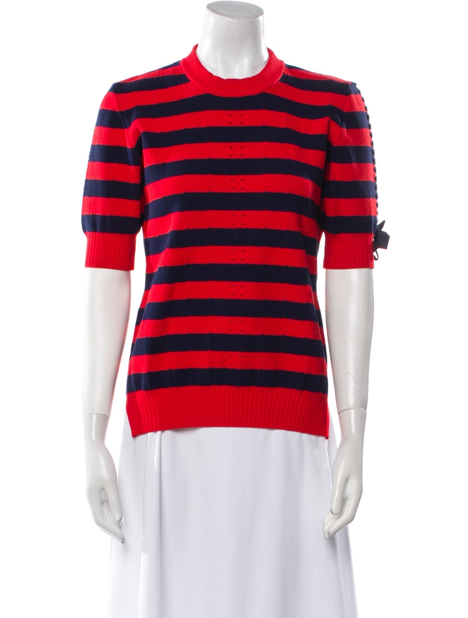 Fendi Striped Crew Neck T-Shirt