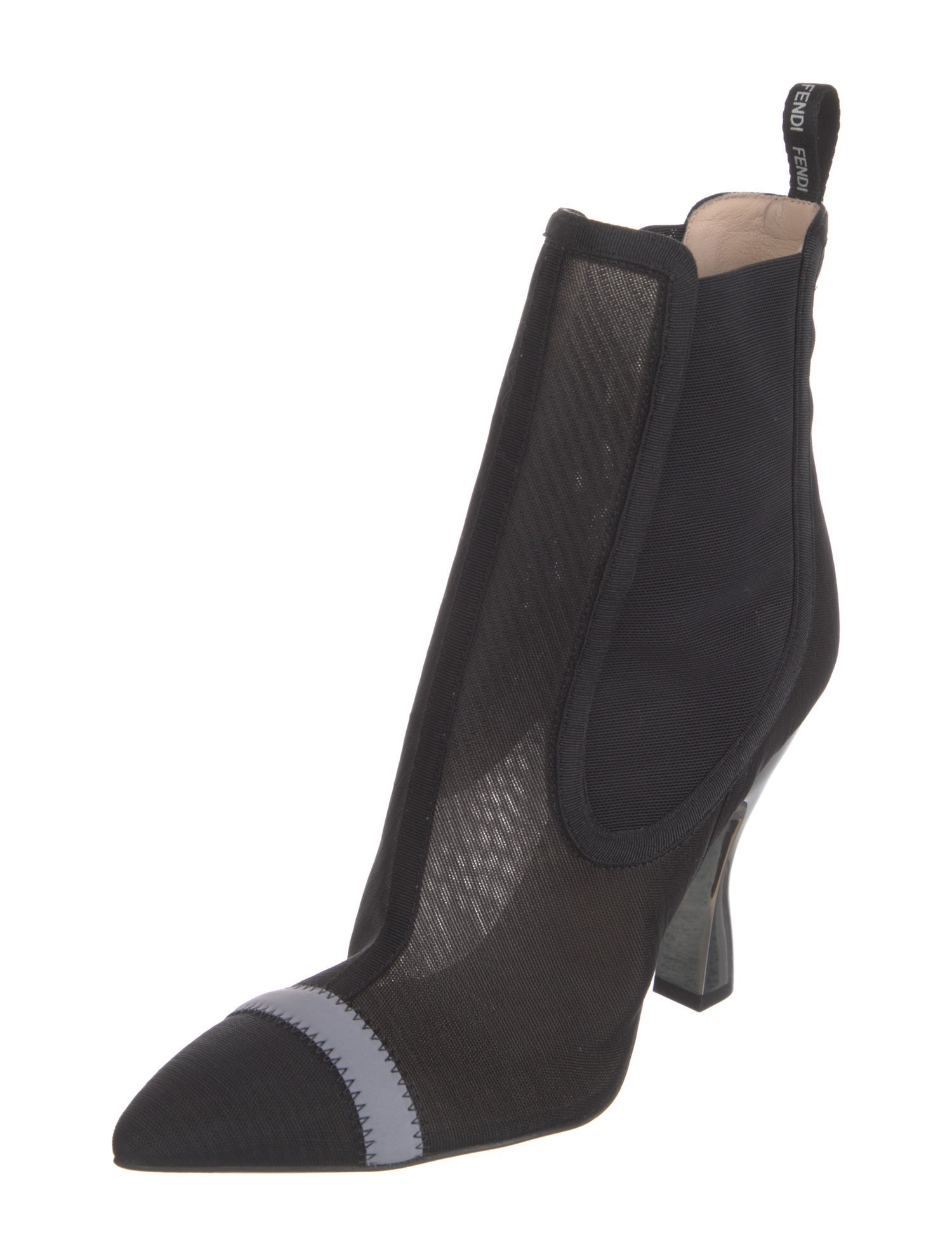 Fendi Mesh Colorblock Pattern Chelsea Boots