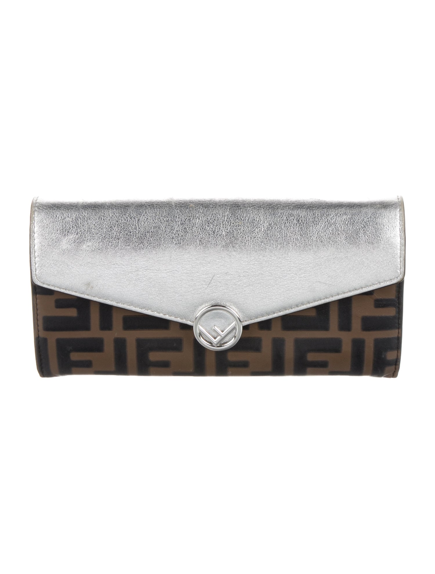 Fendi Zucca FF Logo Leather Continental Wallet