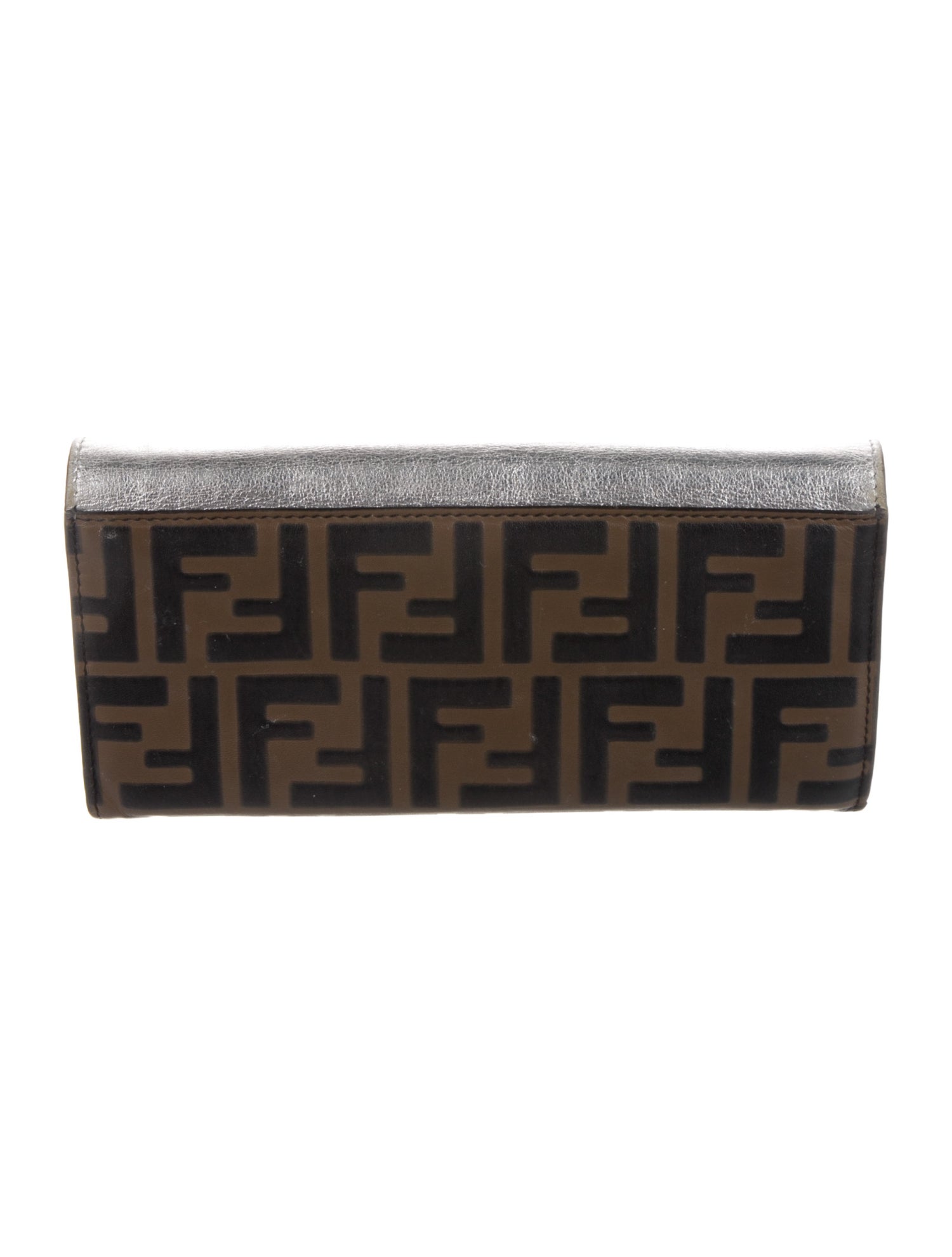 Fendi Zucca FF Logo Leather Continental Wallet