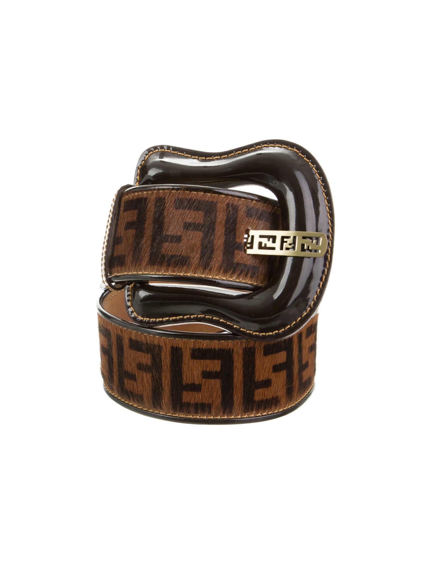 Fendi Wide Ponyhair Belt