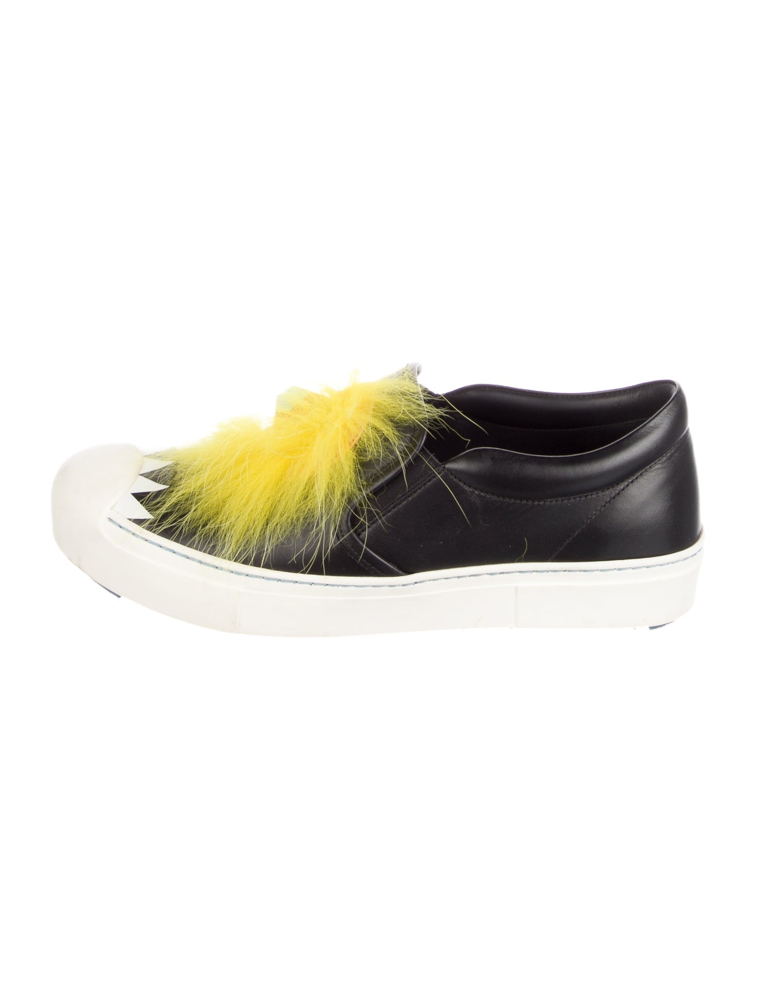 Fendi Leather Colorblock Pattern Sneakers