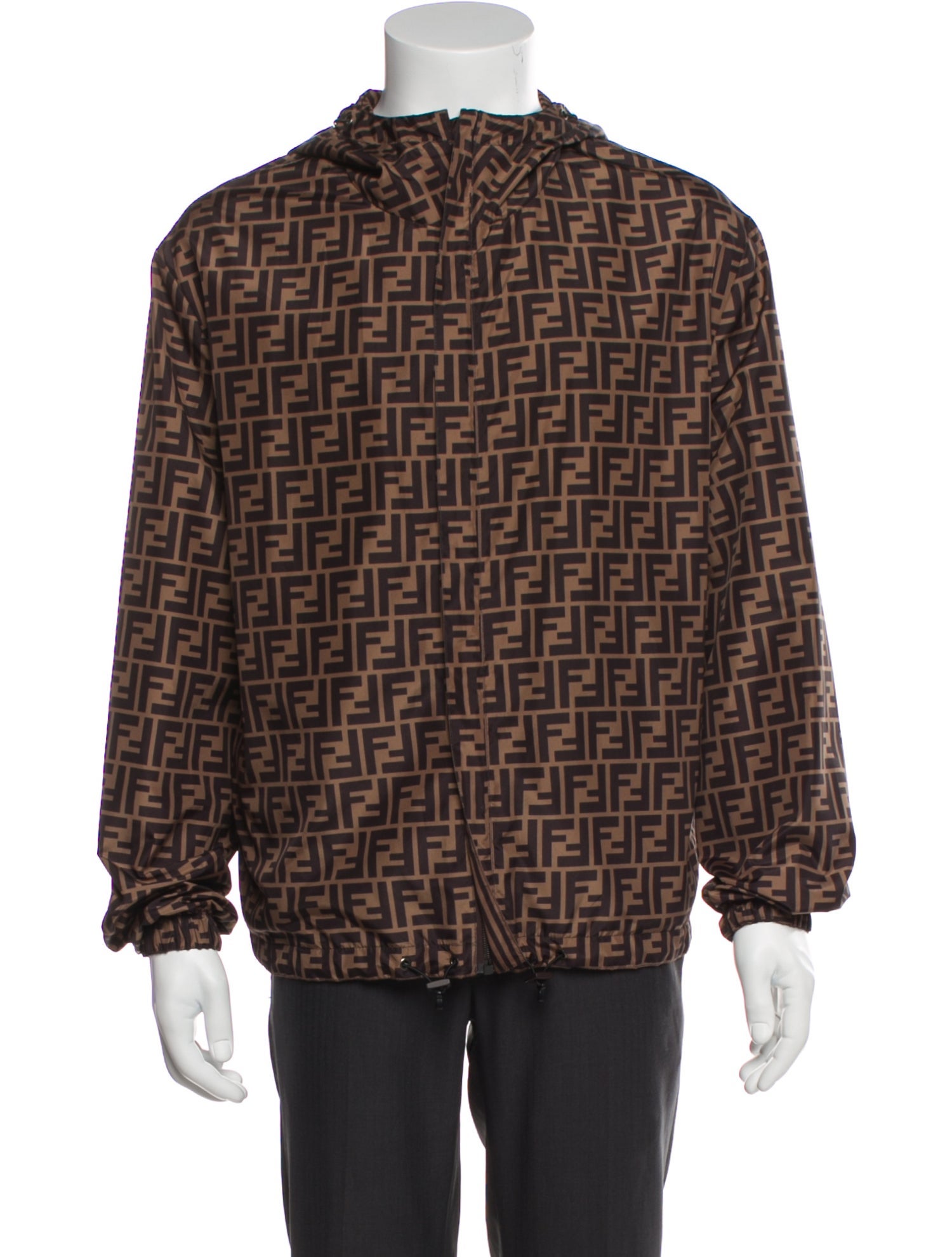 Fendi Zucca FF Logo Printed Windbreaker