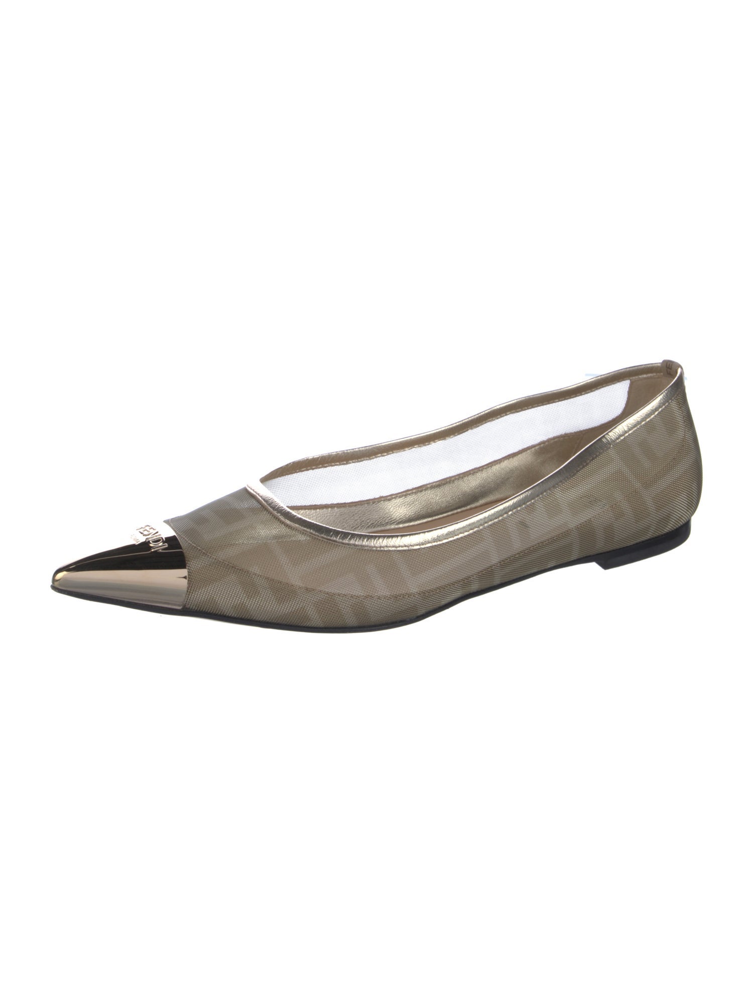 Fendi Mesh Accents Ballet Flats