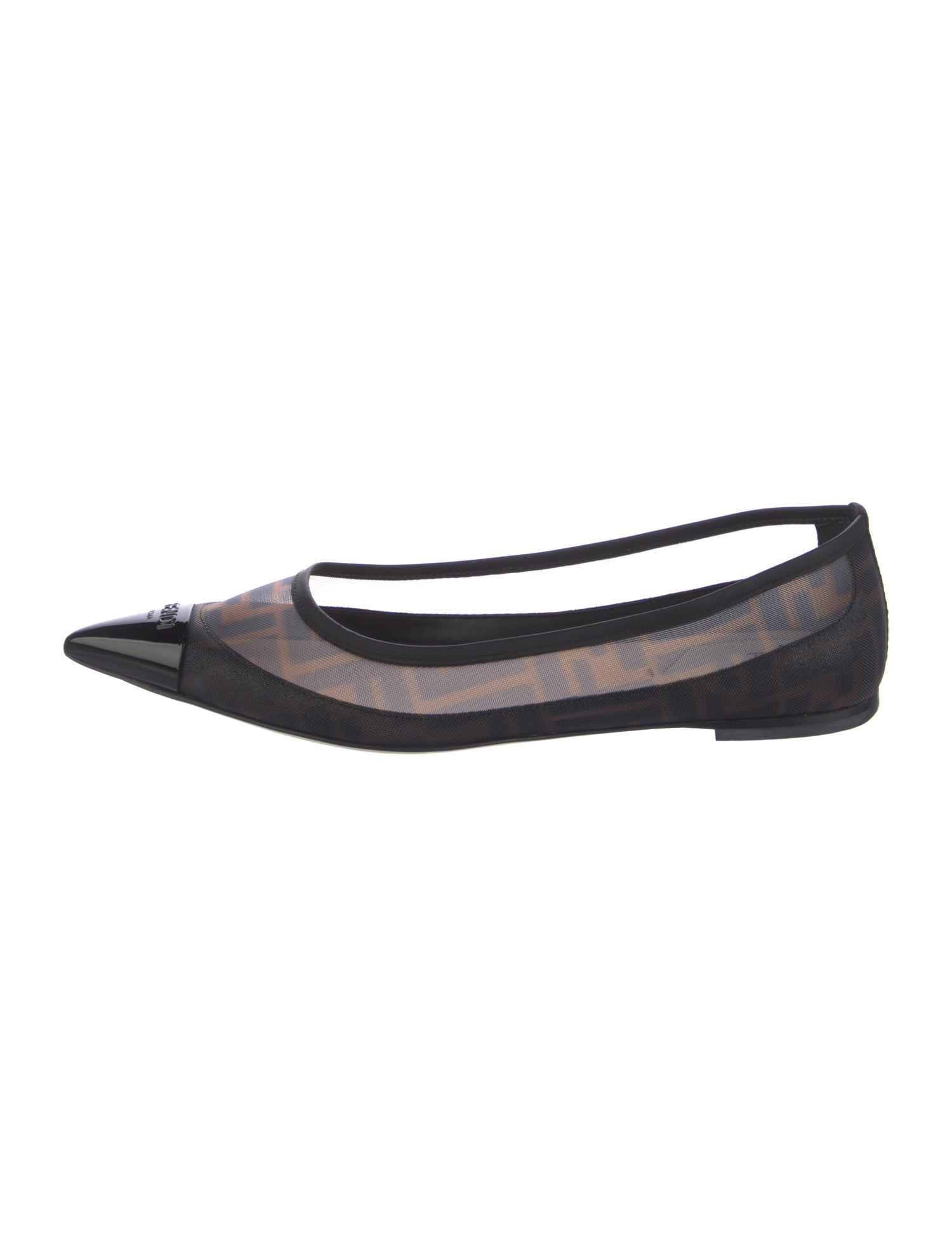 Fendi Zucca FF Logo Mesh Ballet Flats