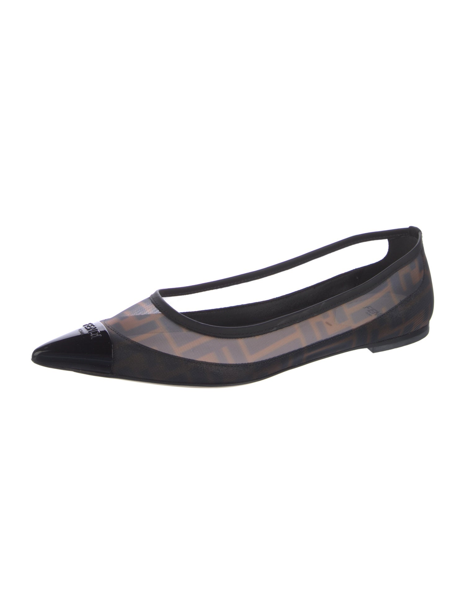 Fendi Zucca FF Logo Mesh Ballet Flats