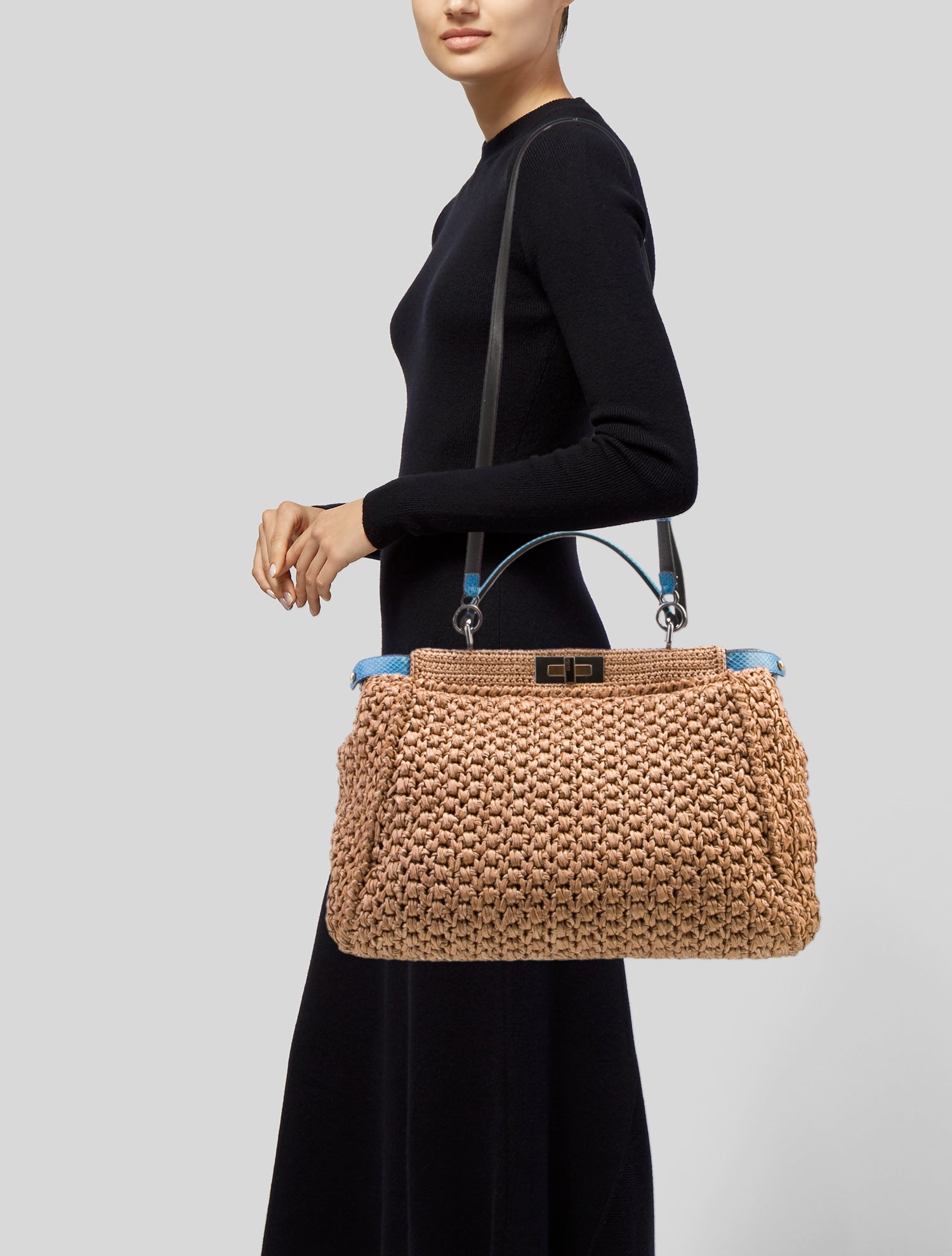 Fendi Raffia Peekaboo Large