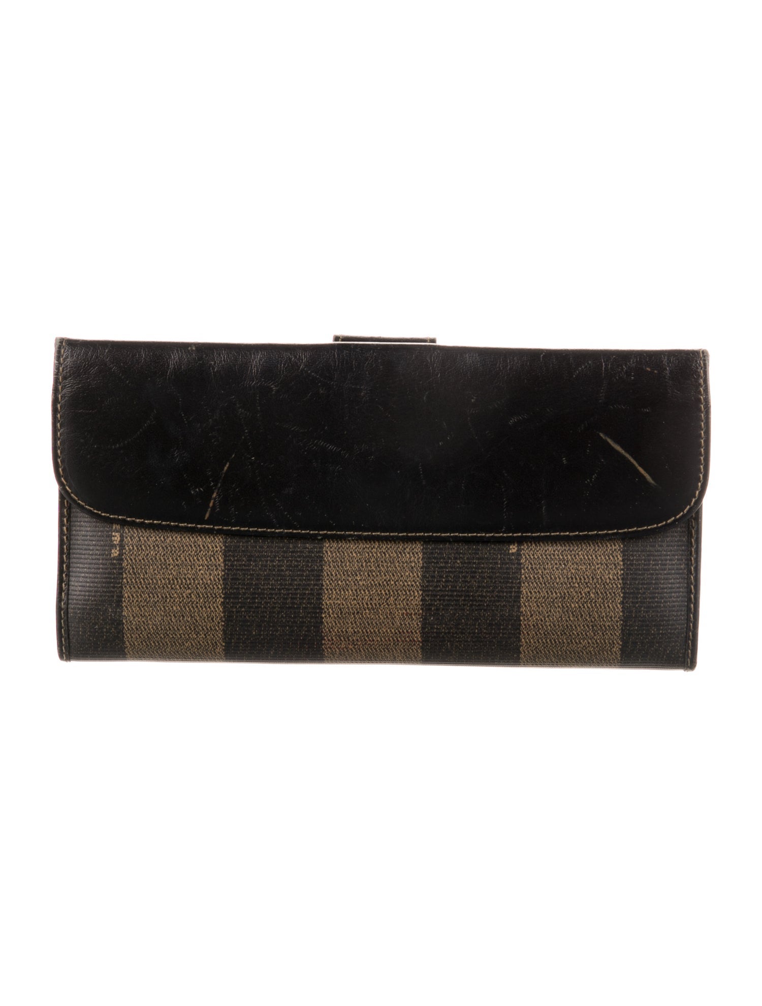 Fendi Vintage Pequin Pattern Wallet