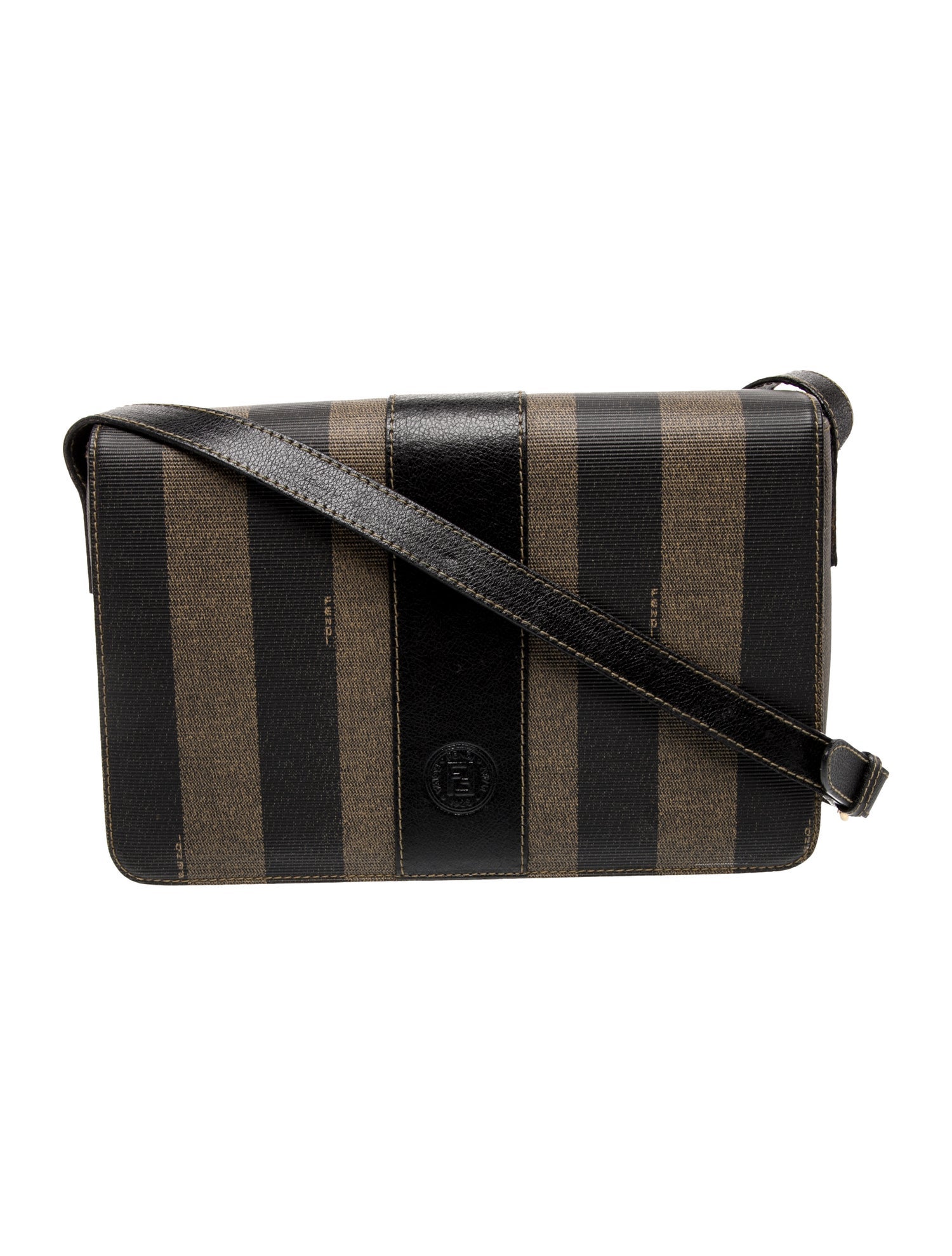 Fendi Pequin Shoulder Bag Vintage