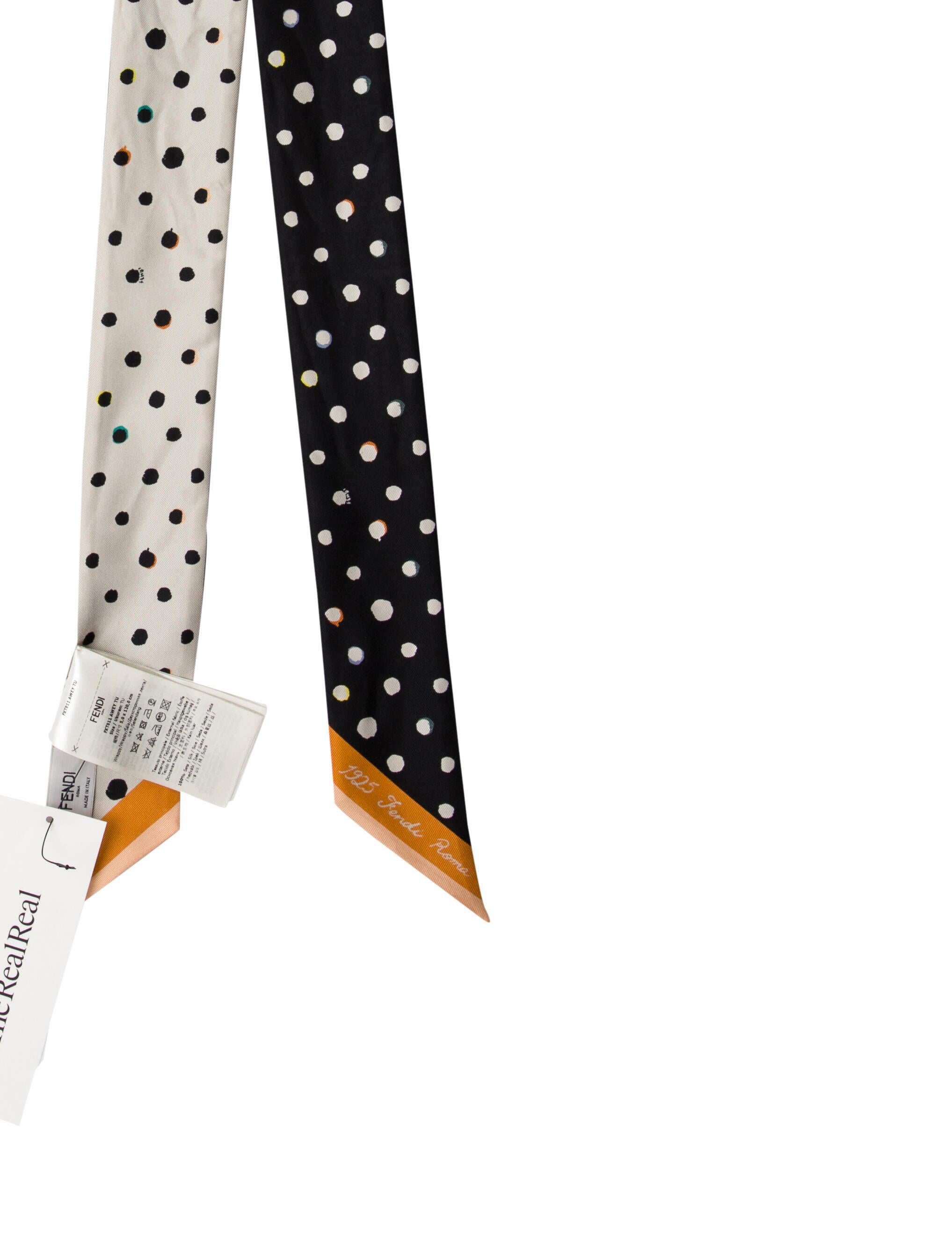 Fendi Silk Polka Dot Print Bandana