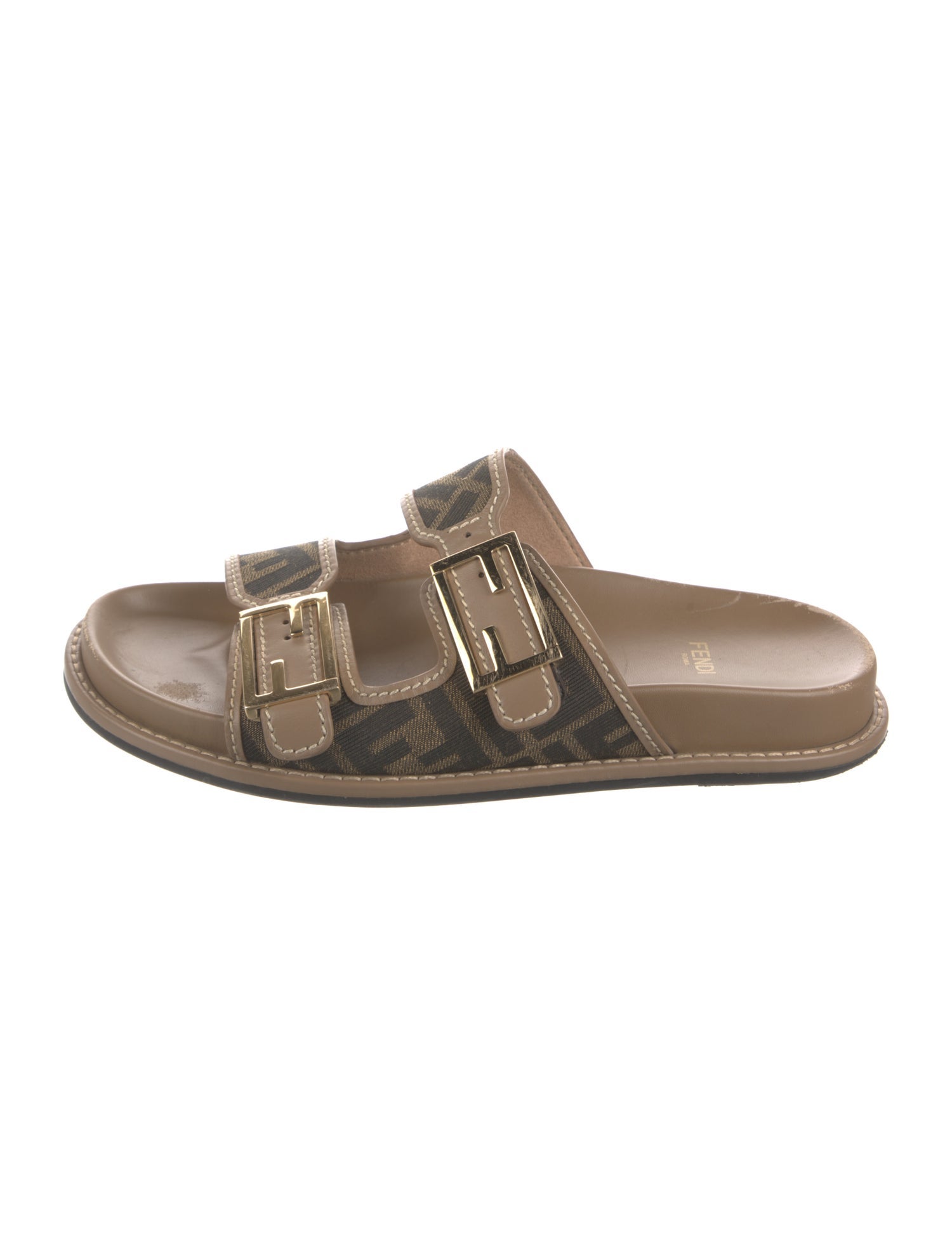 Fendi Zucca FF Logo Printed Slides