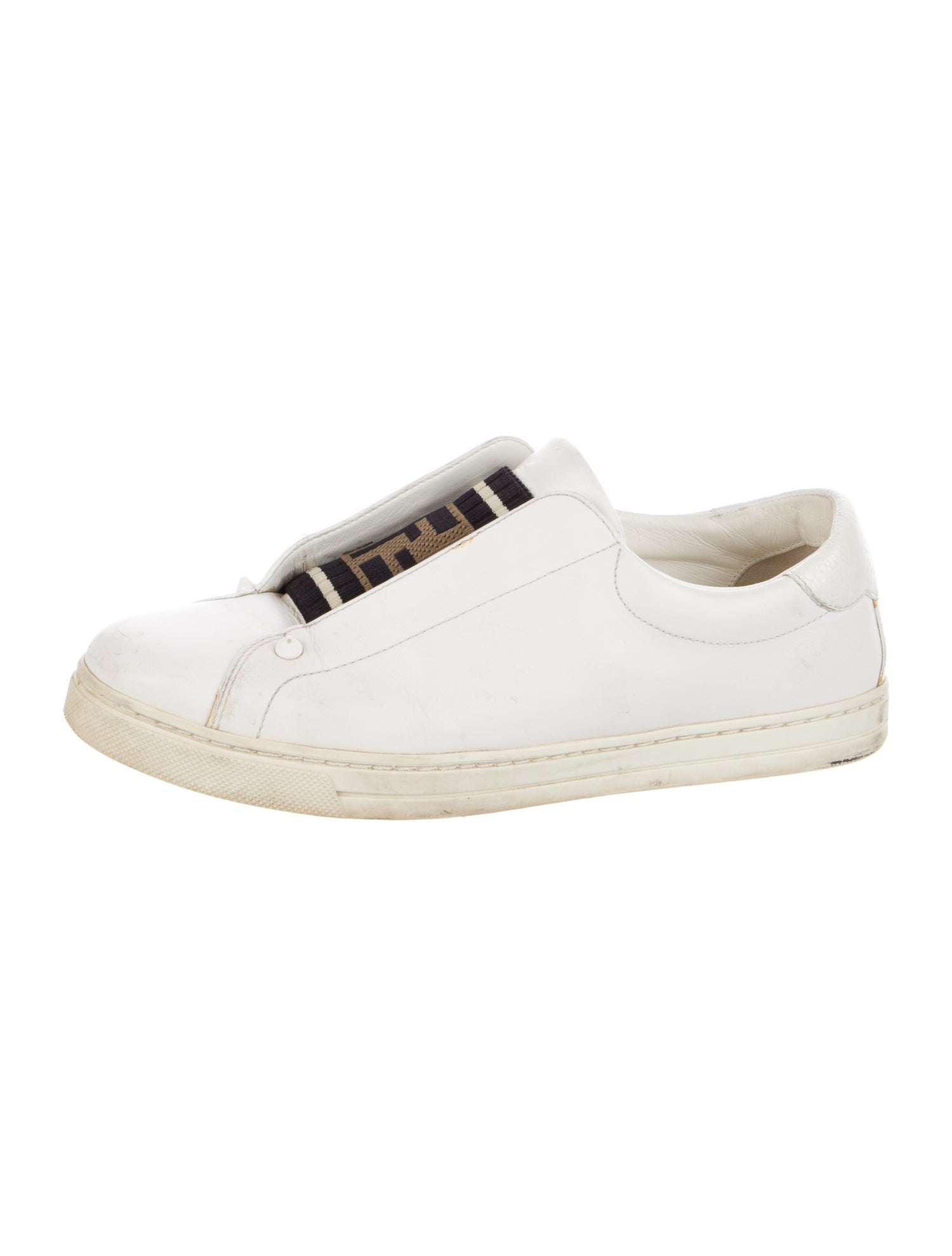 Fendi Zucca FF Logo Leather Sneakers