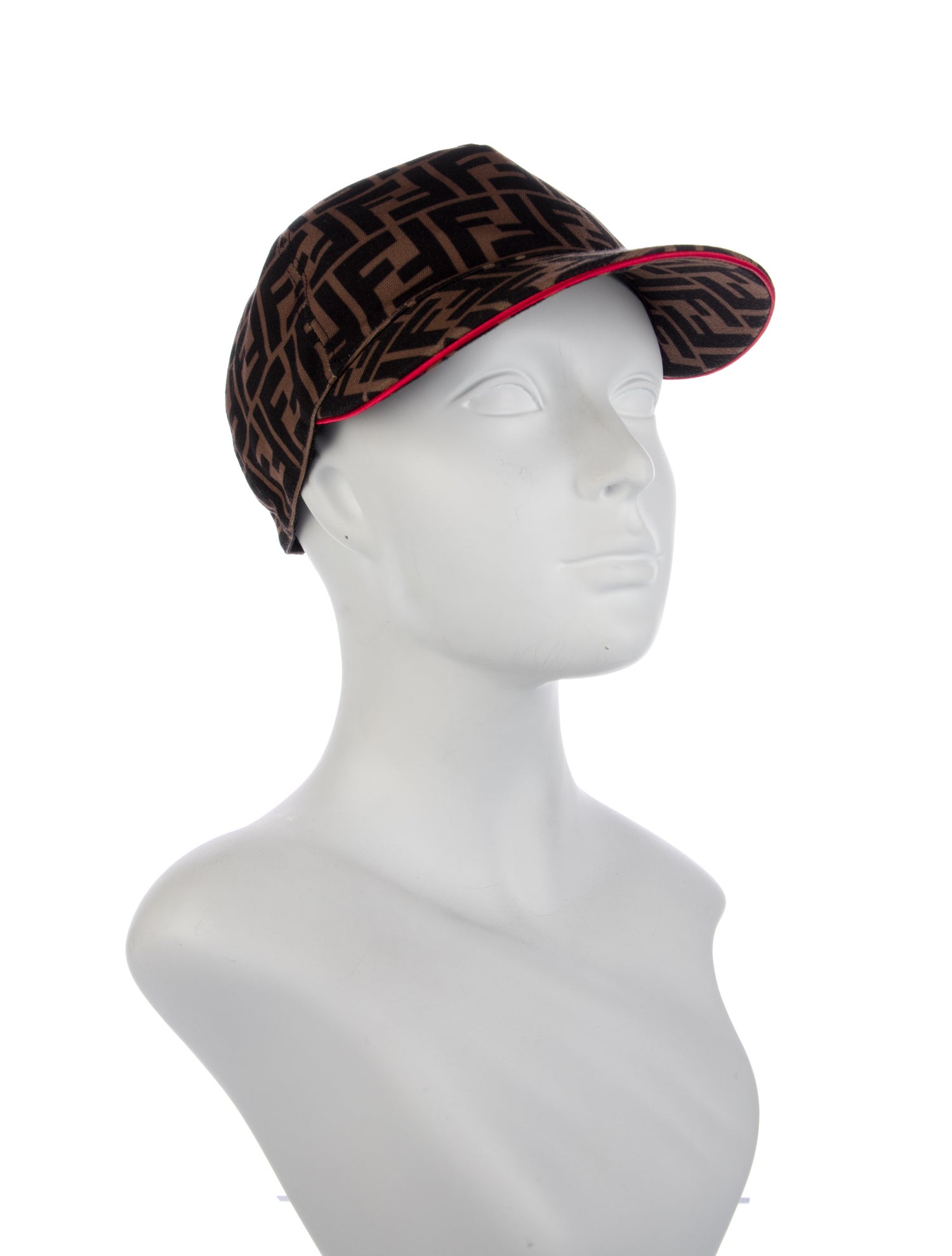 Fendi Brown Canvas FF Logo Baseball Cap