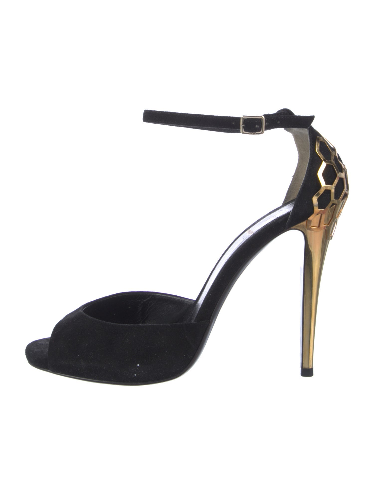 Fendi Suede Colorblock Pattern D'Orsay Pumps