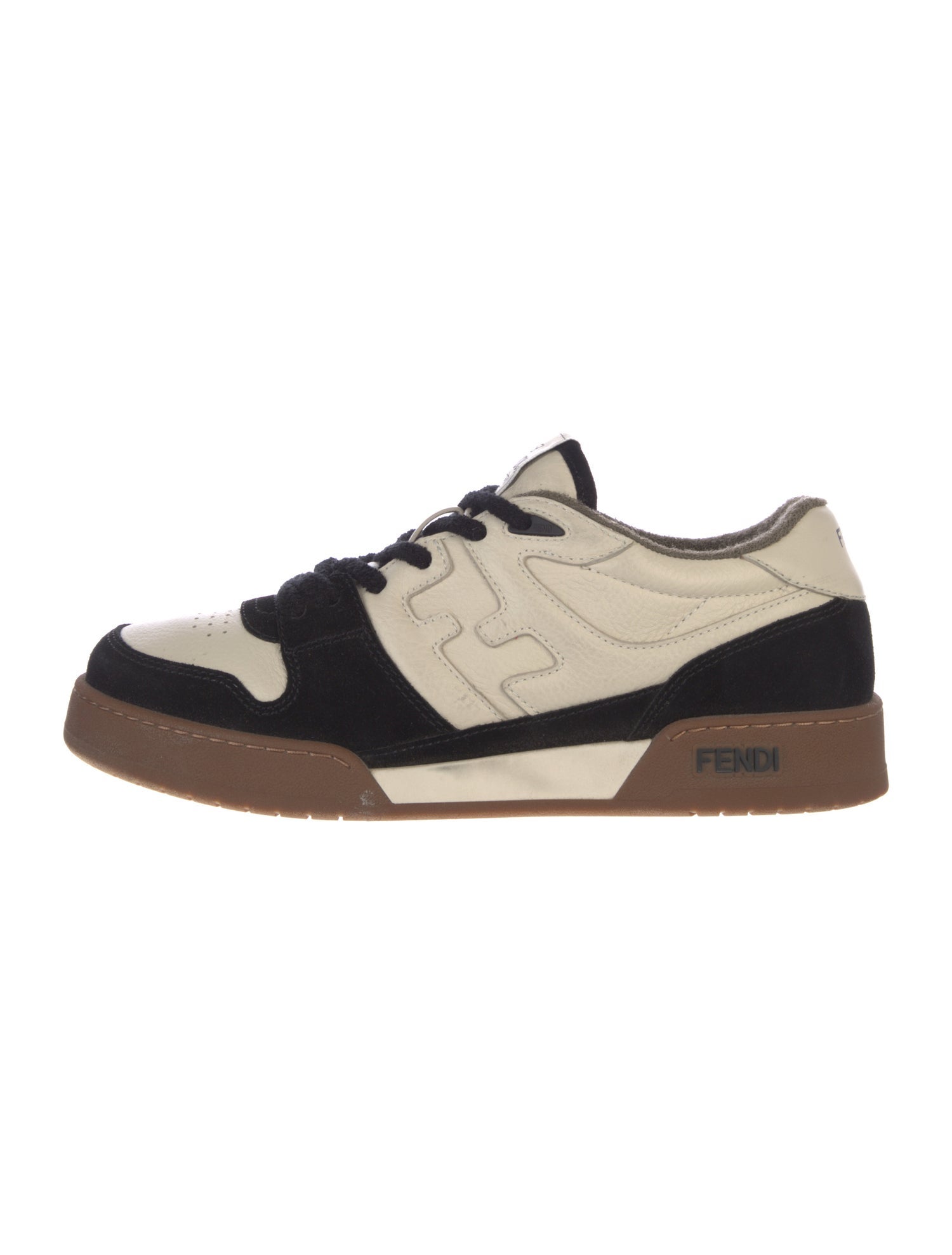 Fendi Leather Colorblock Pattern Athletic Sneakers