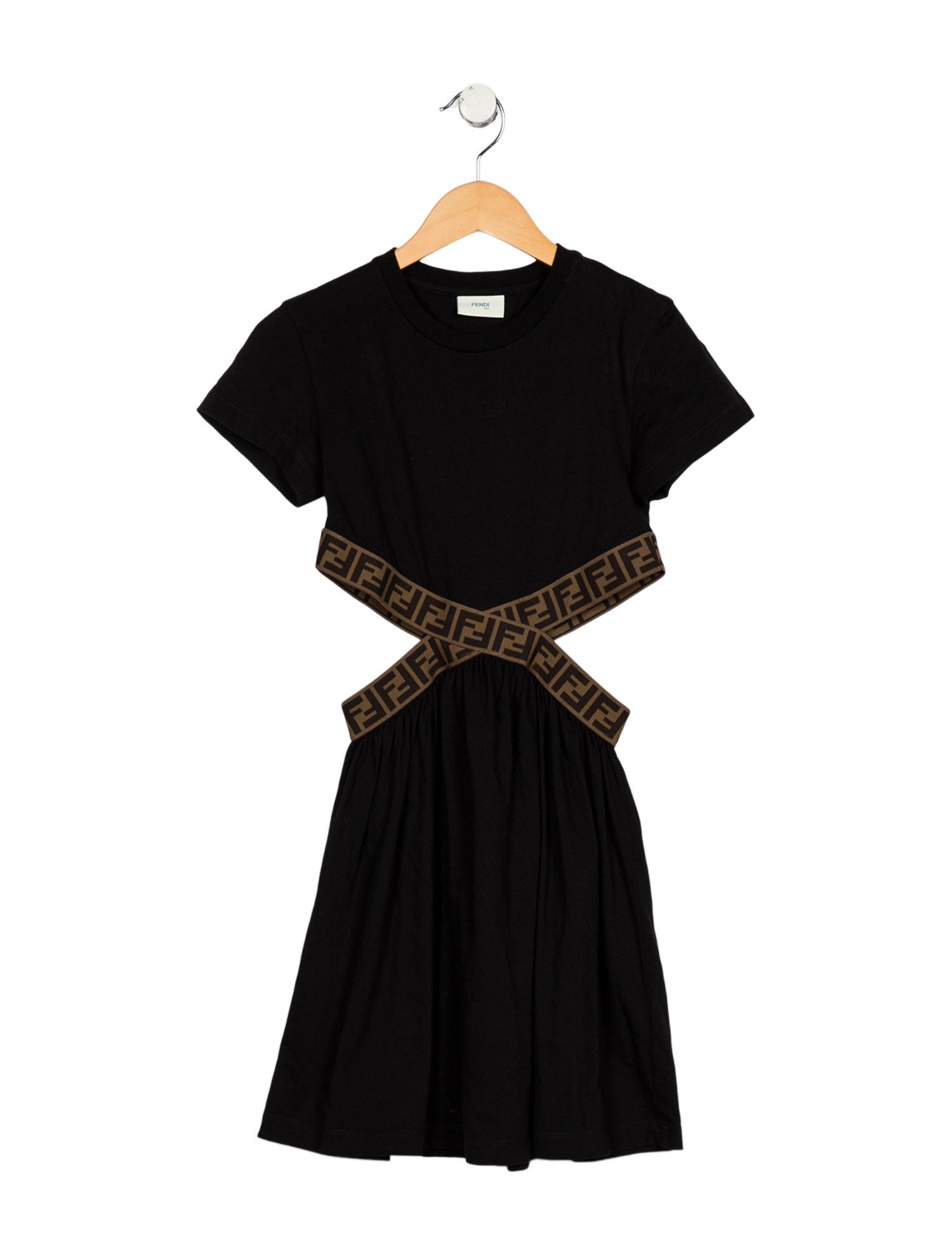 Fendi Girls' Zucca FF Cut Out Dress