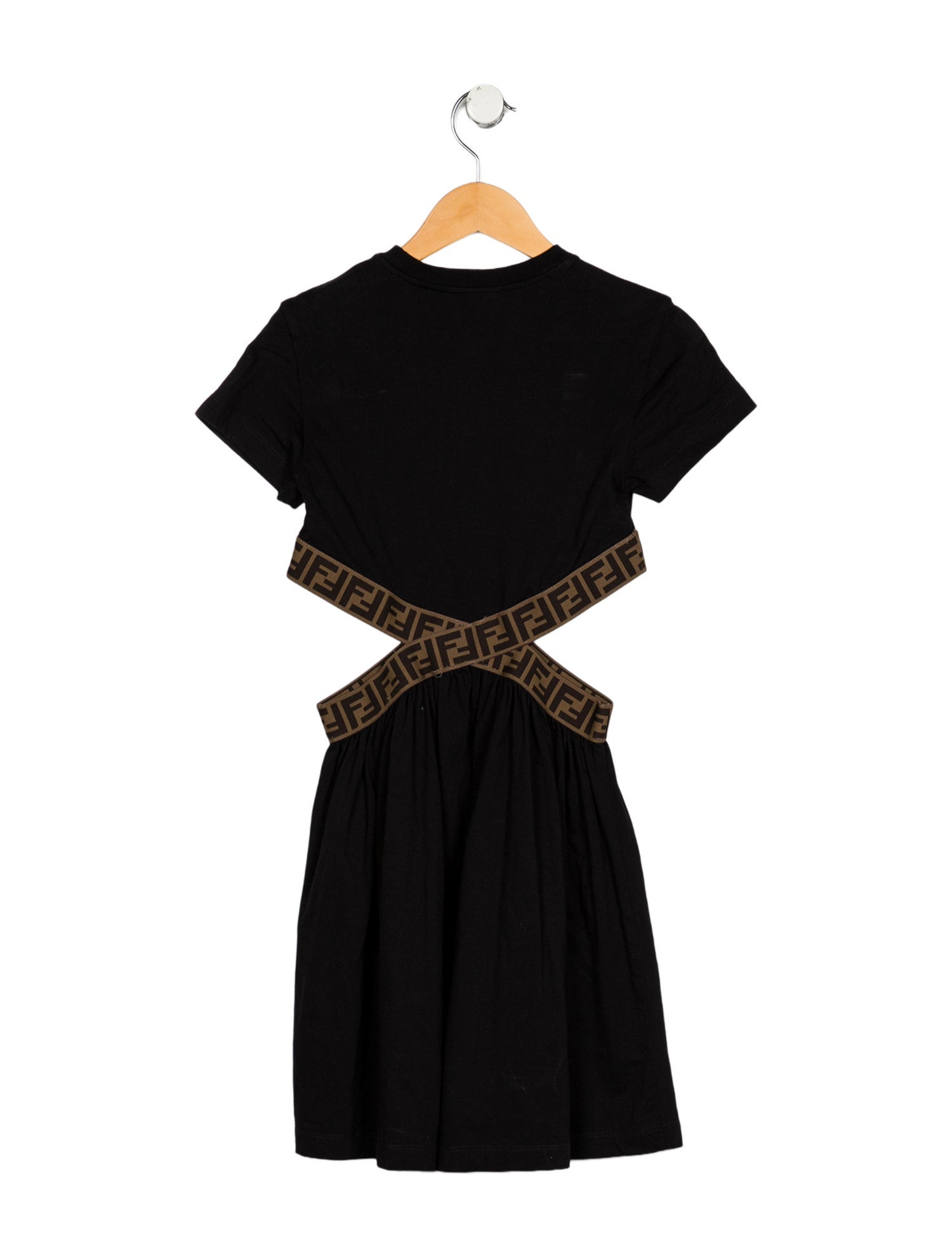 Fendi Girls' Zucca FF Cut Out Dress