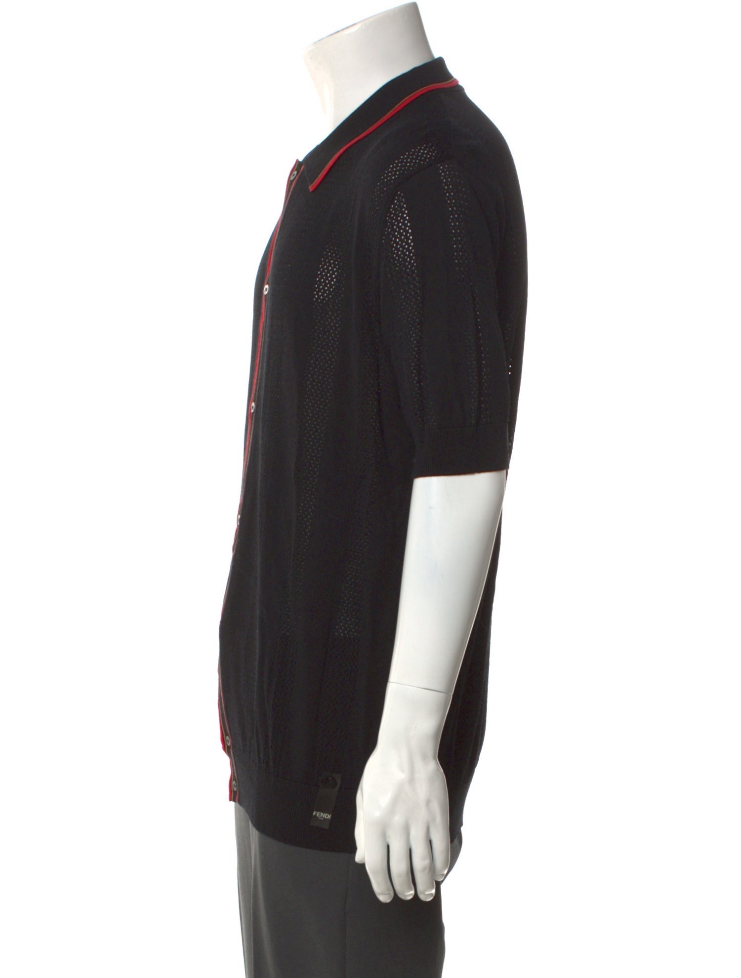 Fendi Collar Short Sleeve Polo Sweater