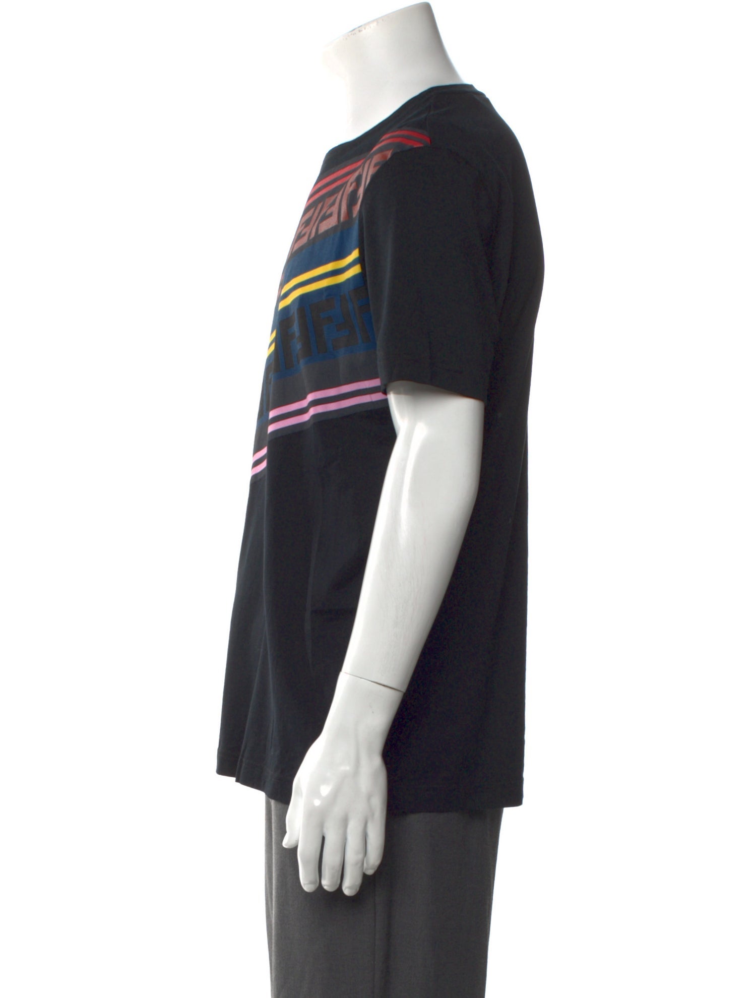 Fendi Zucca FF Logo Striped T-Shirt