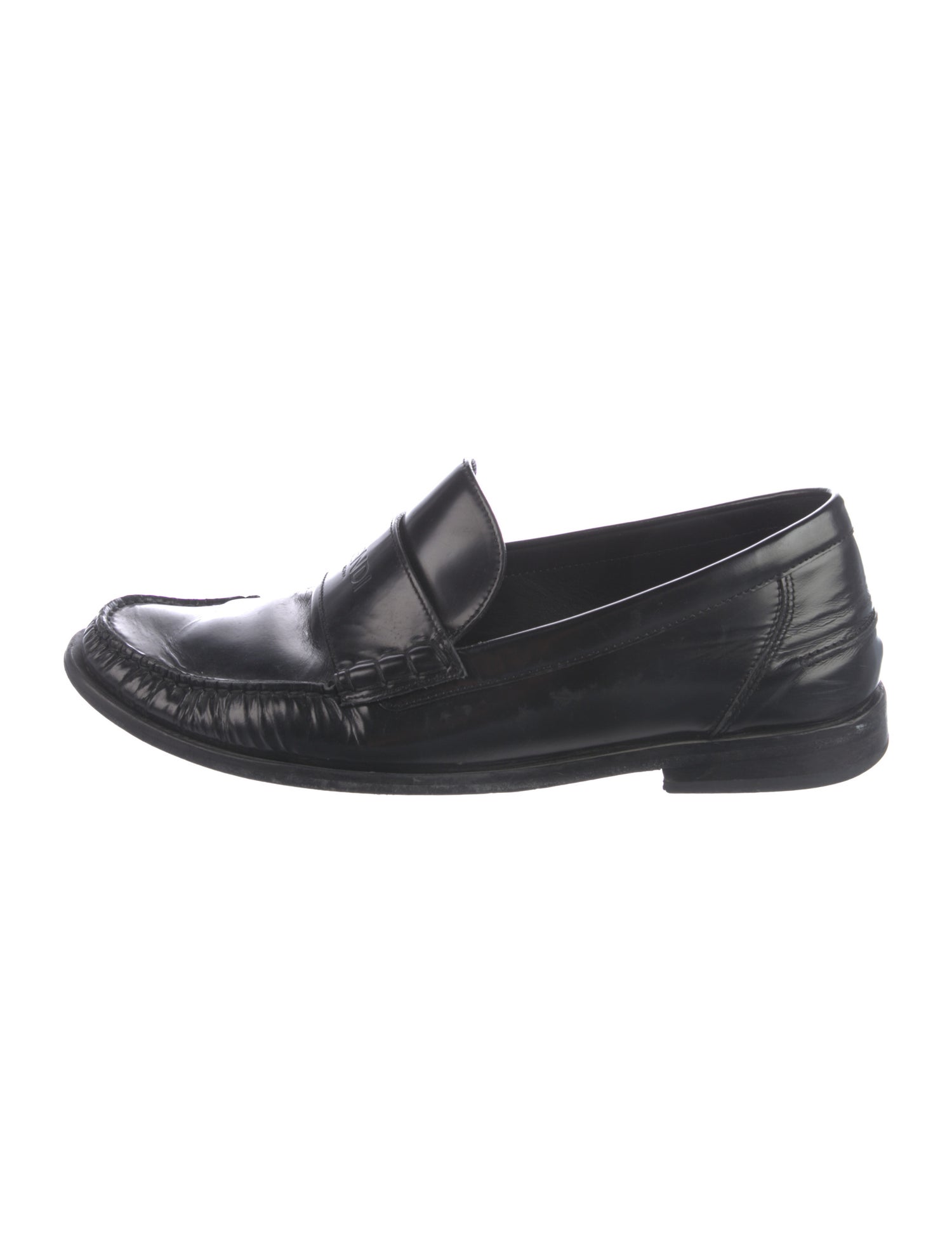 Fendi Zucca FF Logo Leather Dress Loafers