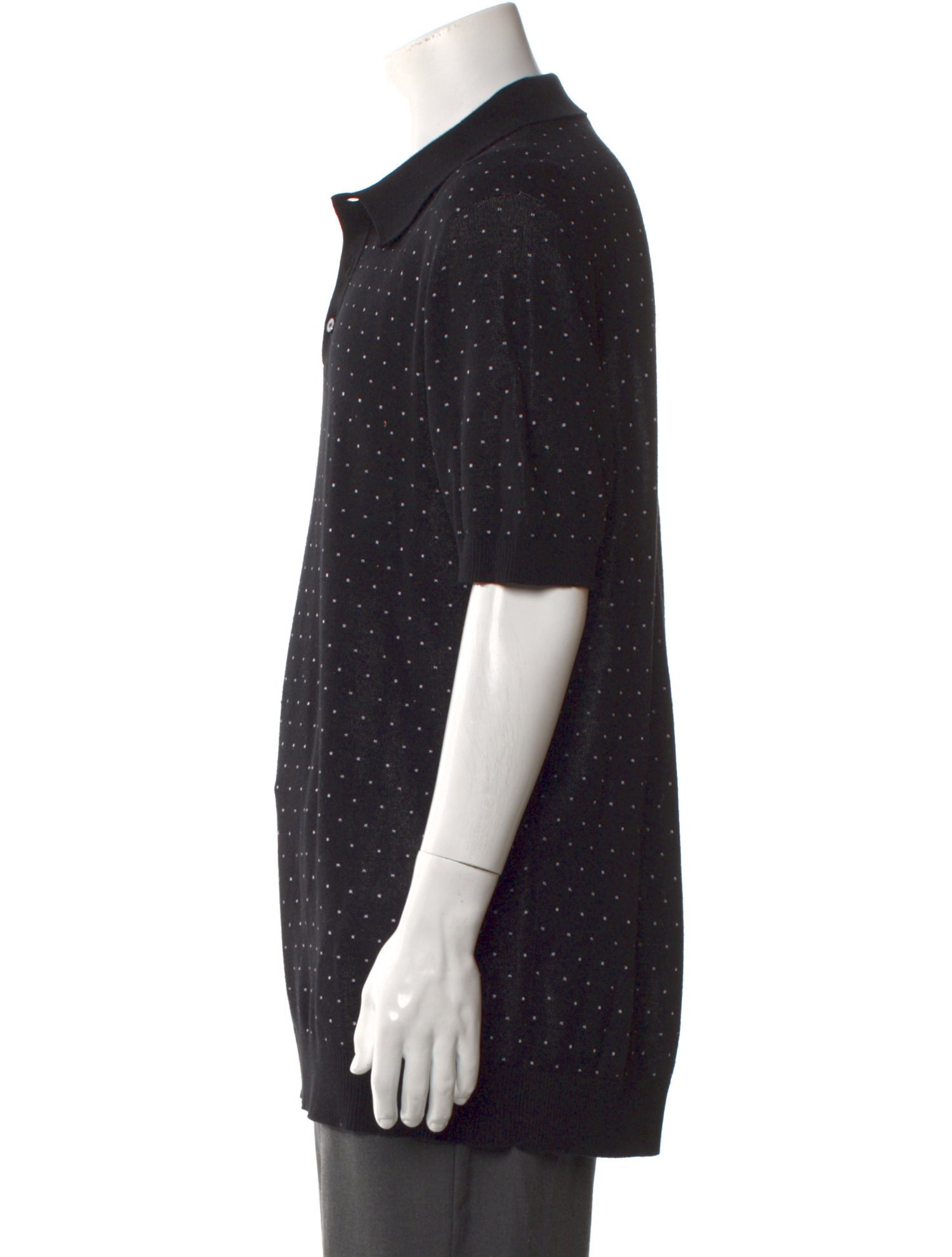 Fendi Polka Dot Print Collar Polo Shirt